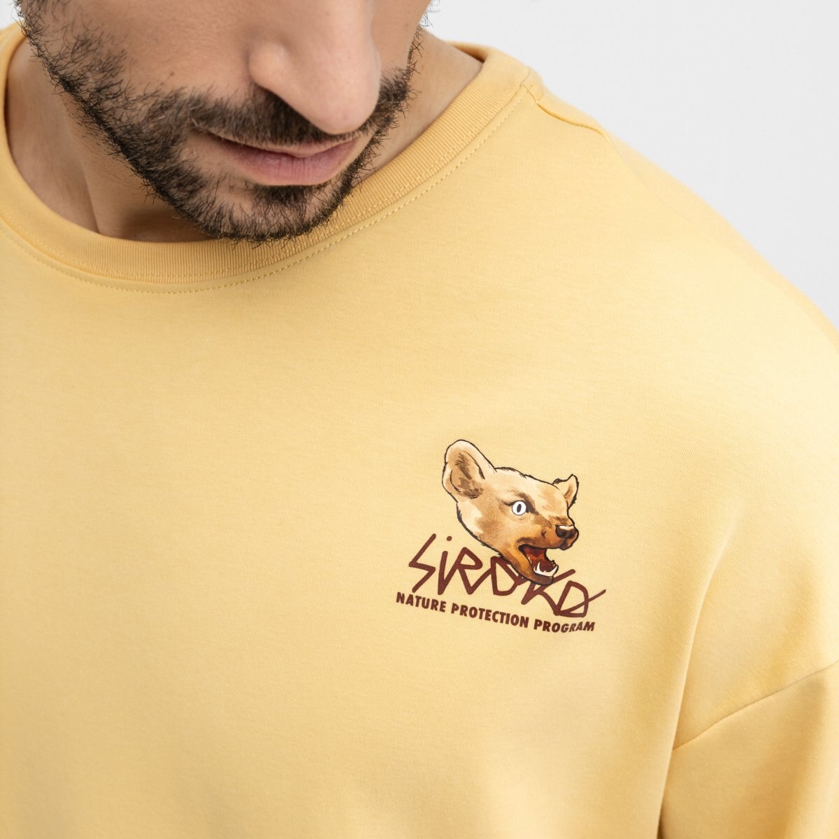 Camiseta holgada manga corta hombre Grama Siroko - Amarillo Amarillo-5