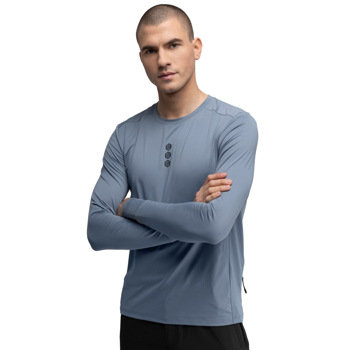 Siroko Camiseta de ciclismo gravel manga larga hombre Negro