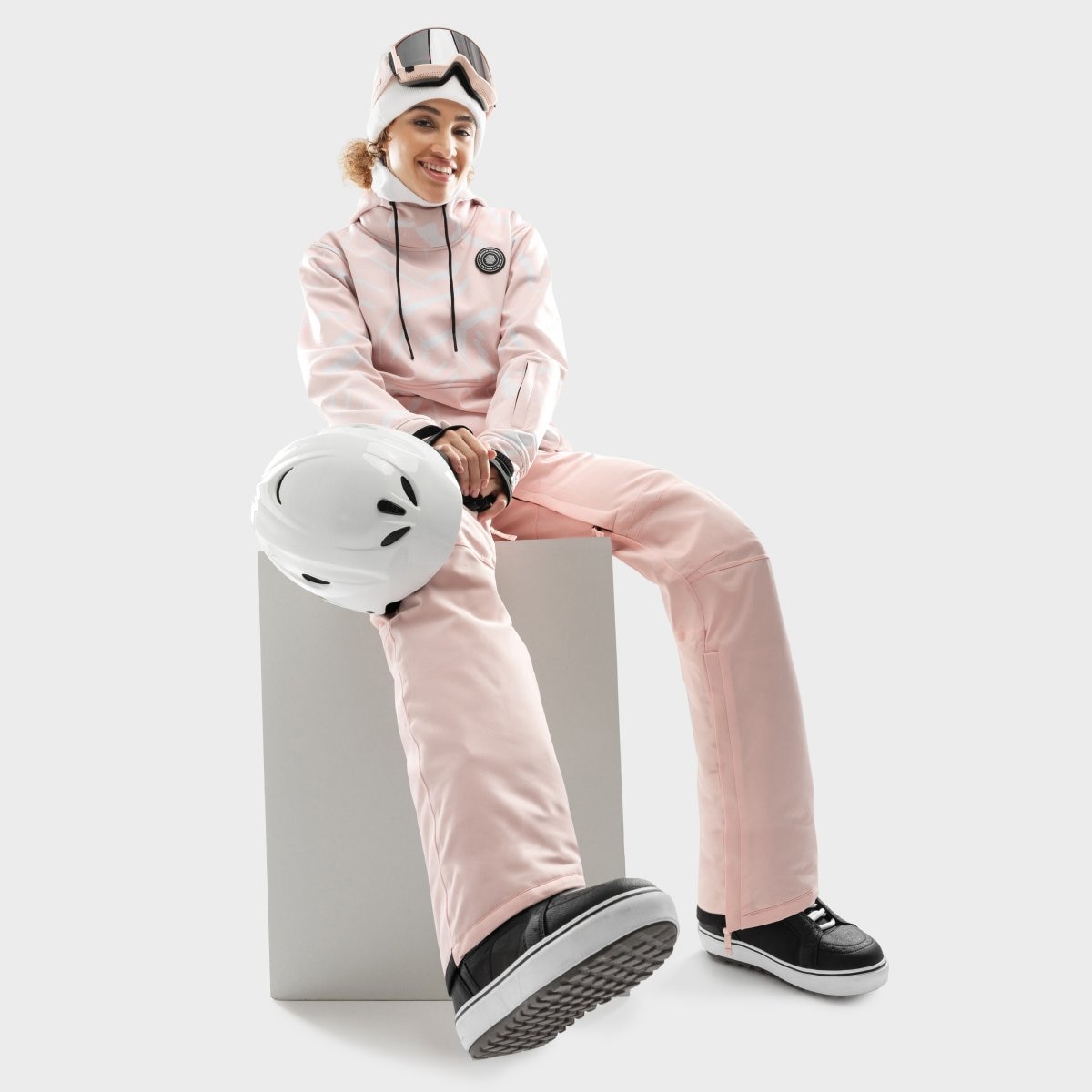 Chaqueta para snowboard/esquí mujer W1-W Siroko - Rosa / Blanco Rosa / Blanco-3