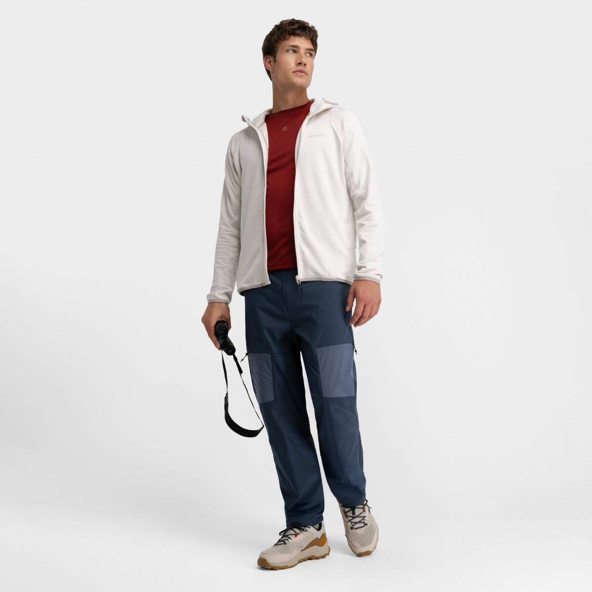 Chaqueta polar ligera capucha montaña hombre Stride Siroko - Piedra Piedra-3