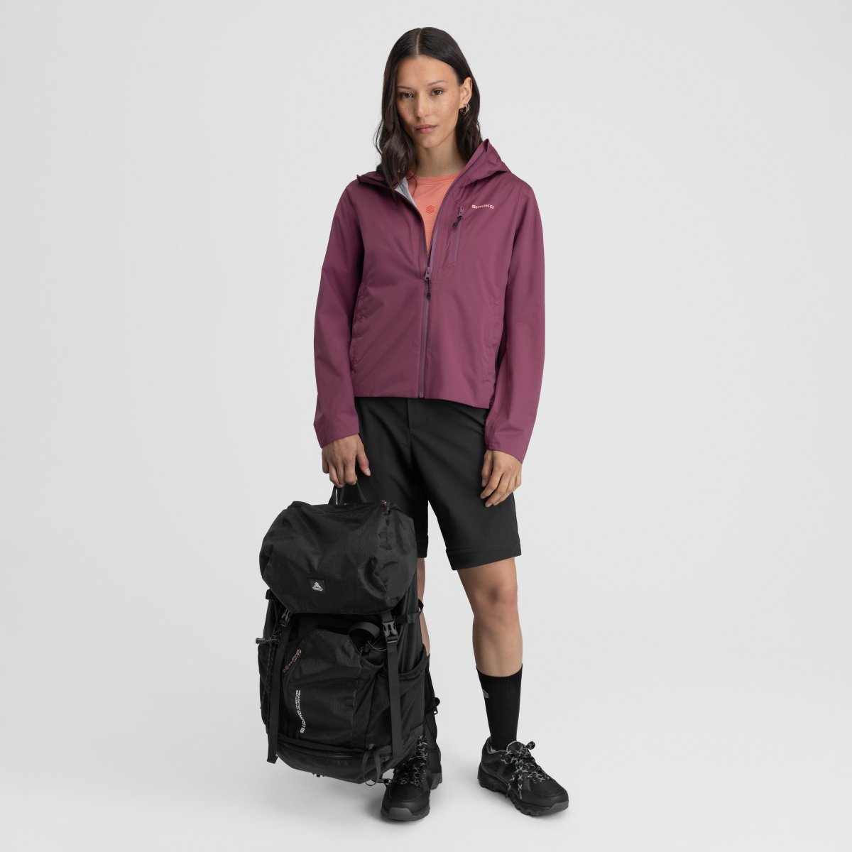 Chaqueta impermeable ultraligera montaña mujer Velora Siroko - Morado Morado-3
