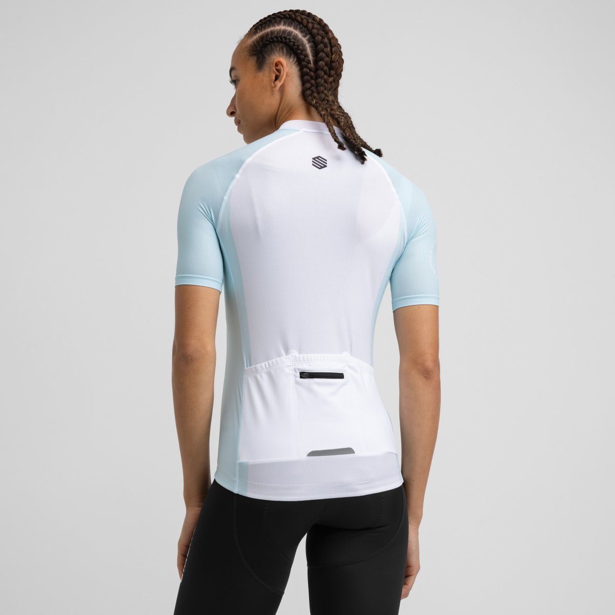 Maillot de manga corta mujer ultraligero M3 Siroko - Blanco / Azul Blanco / Azul-2