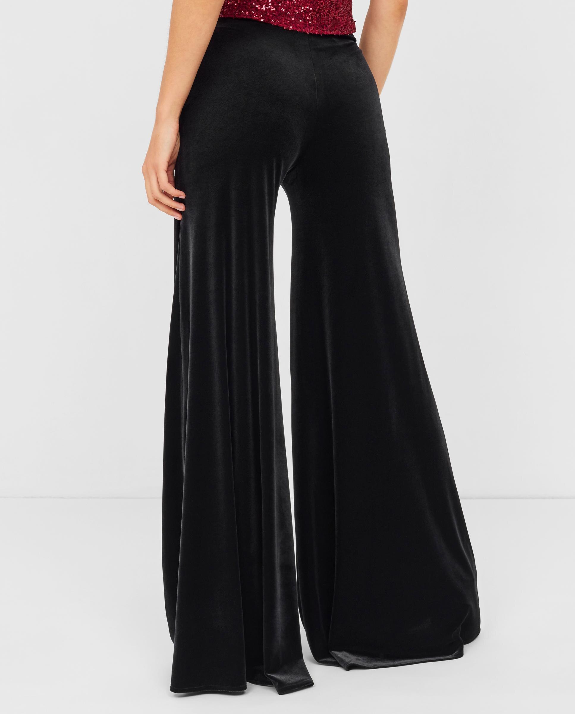 Imagen 3 de Pantalón ancho de mujer de terciopelo - Veneno en la piel - Negro Negro