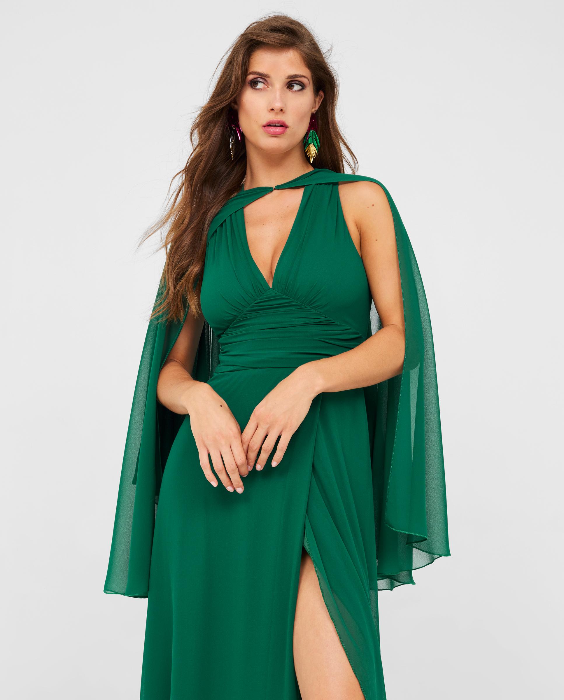 Cubre hombros de mujer tipo capa de gasa - Veneno en la piel - Verde Verde-2