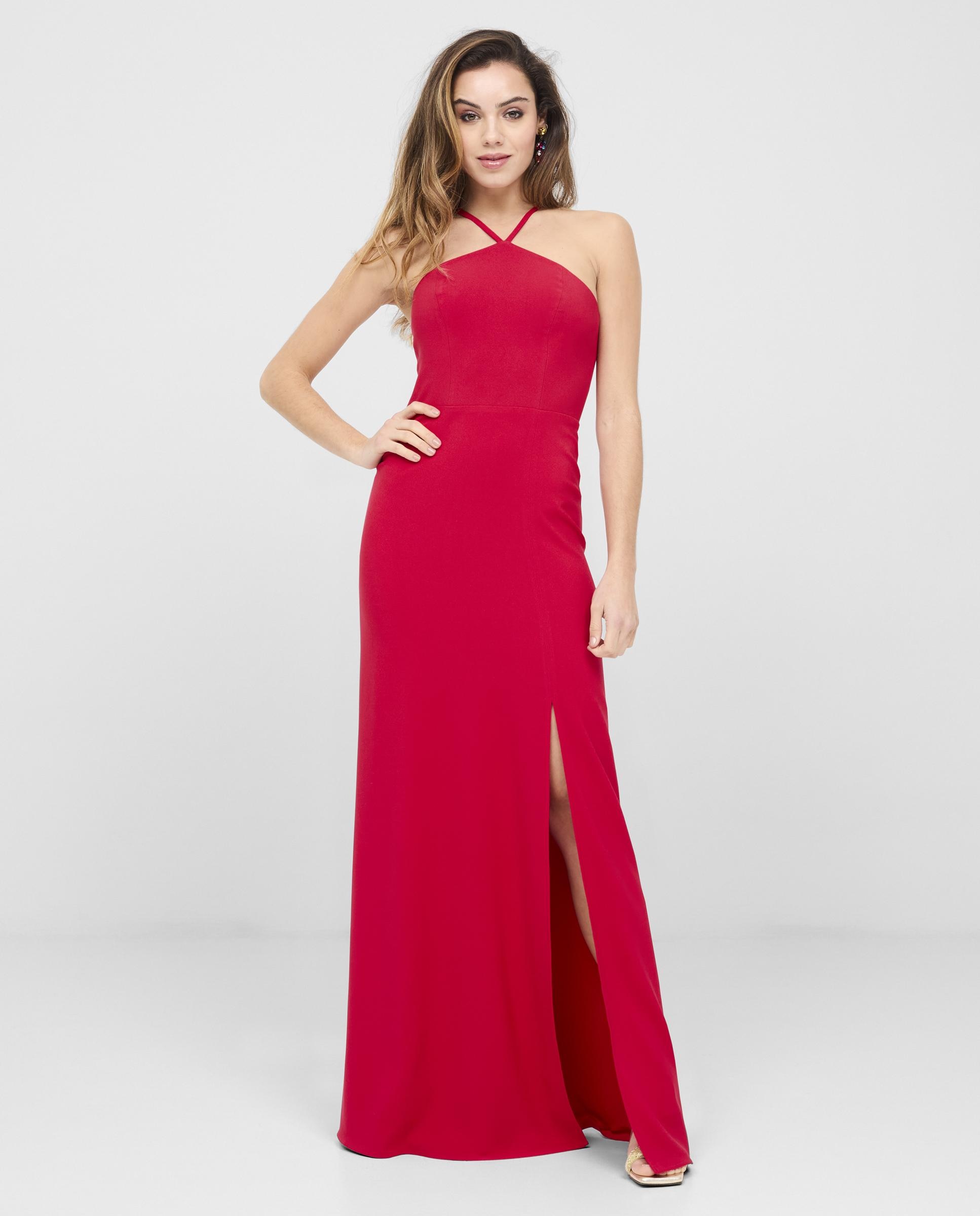 Veneno en la piel - Vestido largo con escote halter.