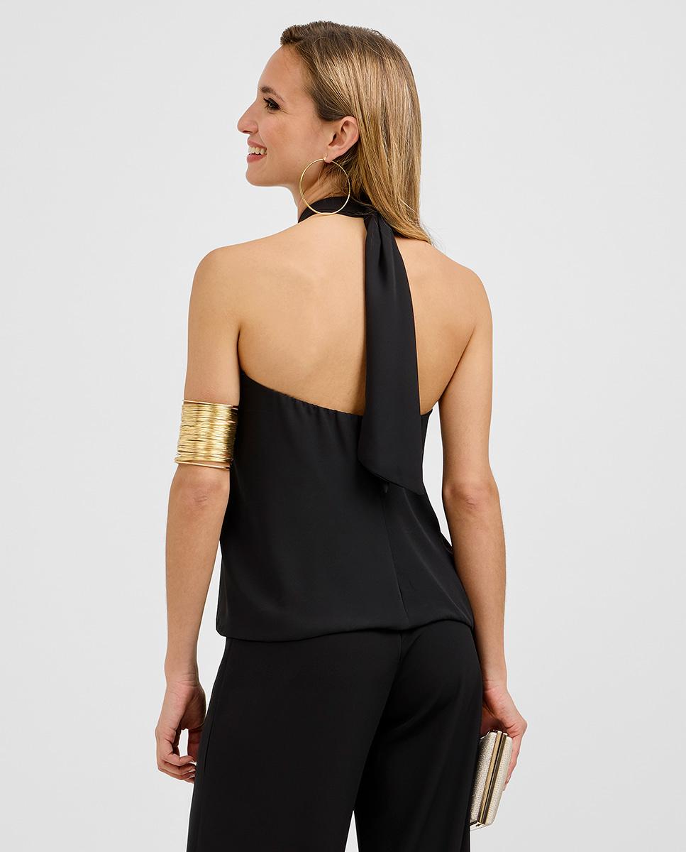 Imagen 3 de Top de mujer mónaco con cuello halter - Veneno en la piel - Negro Negro