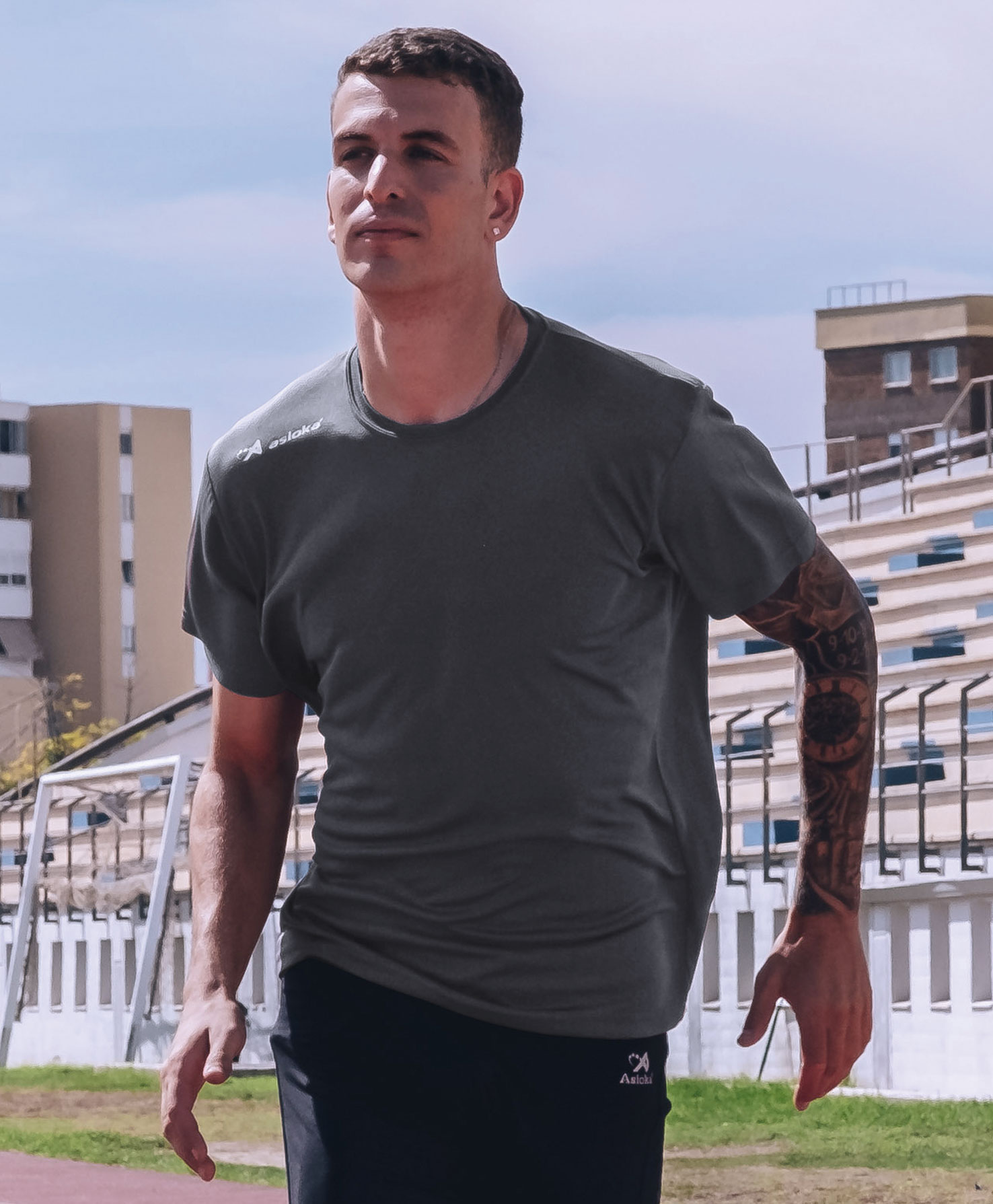 Camiseta de running de hombre RIO JASPE Asioka - Gris marengo Gris marengo-3