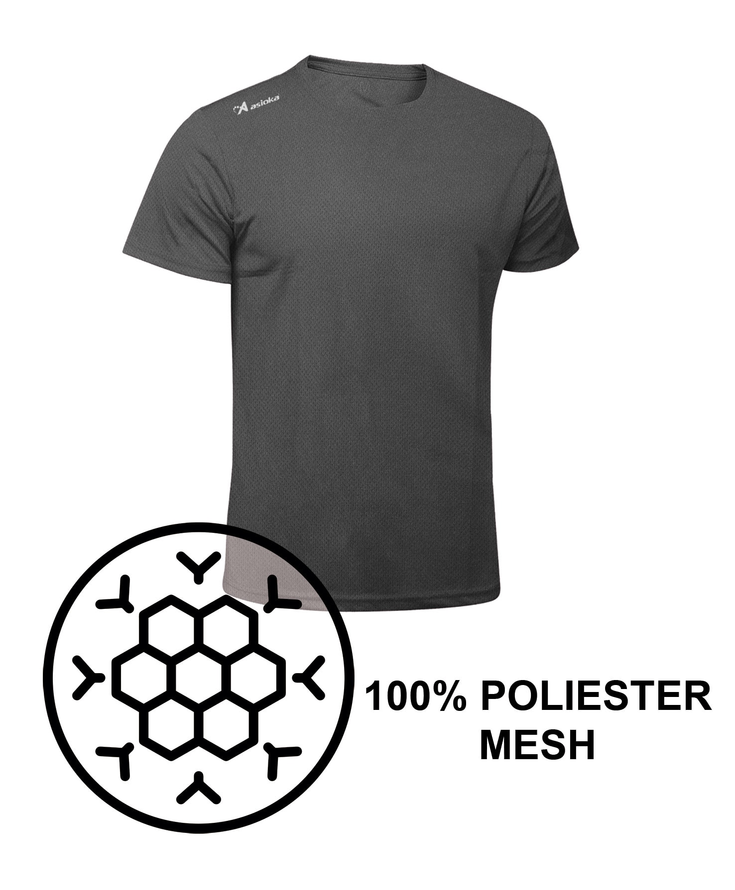 Camiseta de running de hombre RIO JASPE Asioka - Gris marengo Gris marengo-5