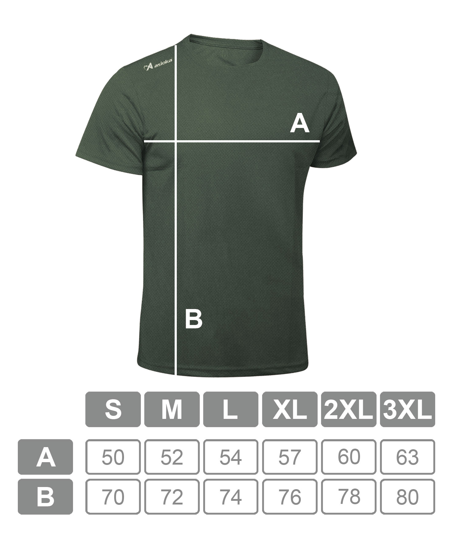 Camiseta de running de hombre RIO JASPE Asioka - Verde militar Verde militar-6