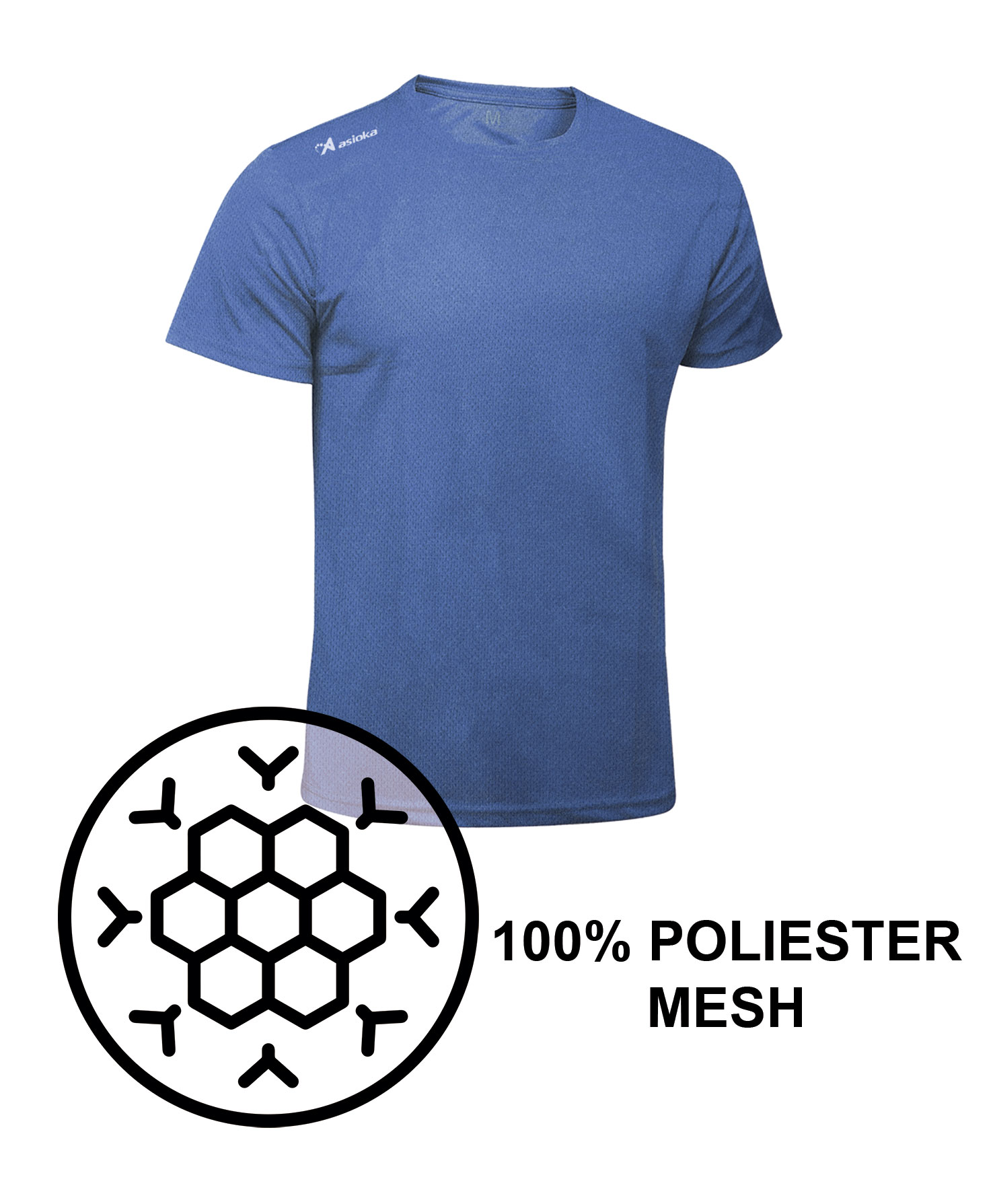 Camiseta de running de hombre RIO JASPE Asioka - Azul royal Azul royal-4