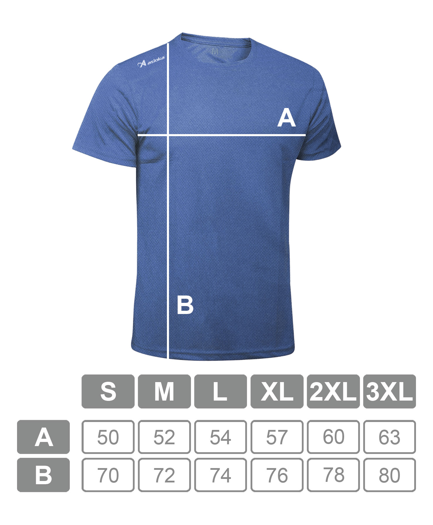 Camiseta de running de hombre RIO JASPE Asioka - Azul royal Azul royal-6