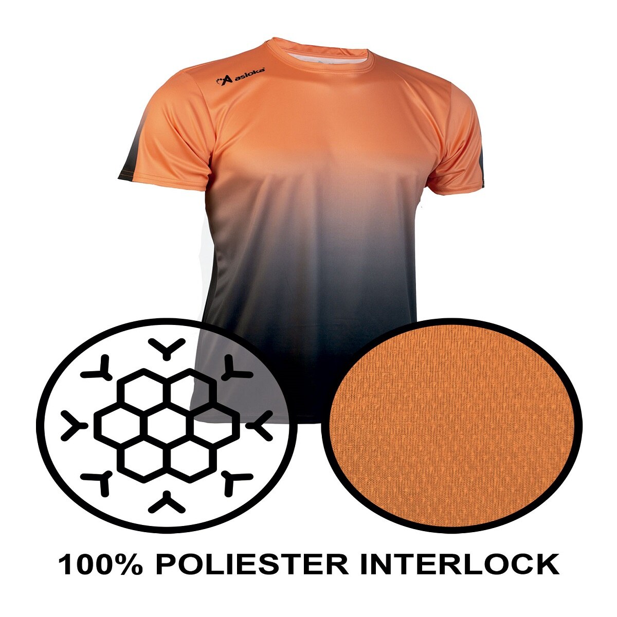 Camiseta de fútbol unisex TENERIFE Interlock Asioka - Naranja / Negro Naranja / Negro-4
