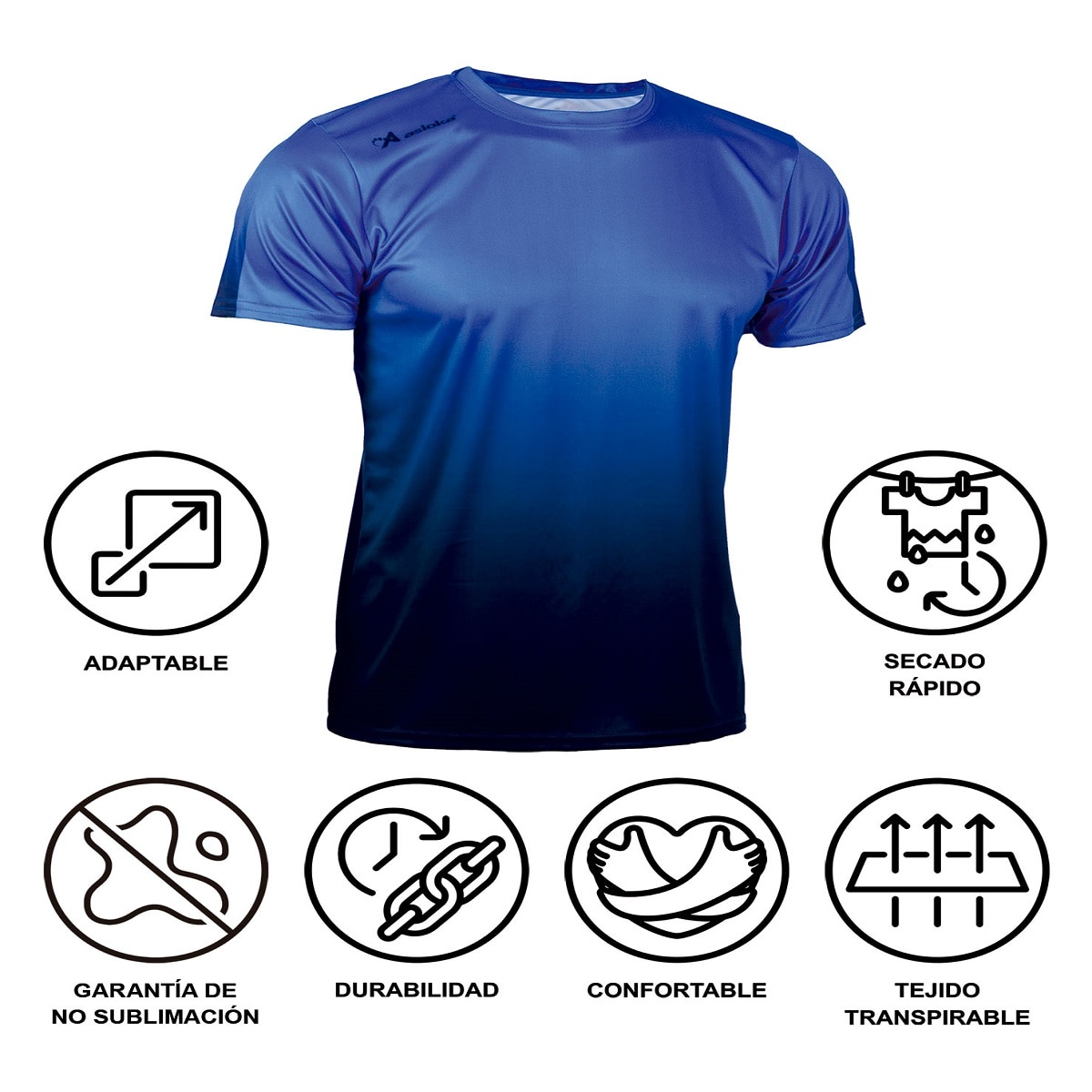 Camiseta de fútbol unisex TENERIFE Interlock Asioka - Azul claro / Azul marino Azul claro / Azul marino-5