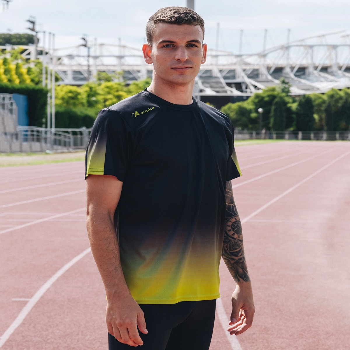 Camiseta de fútbol unisex TENERIFE Interlock Asioka - Negro / Amarillo Flúor Negro / Amarillo Flúor-2