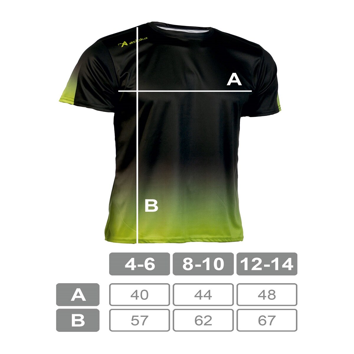 Camiseta de fútbol de niños TENERIFE Interlock Asioka - Negro / Amarillo Flúor Negro / Amarillo Flúor-6