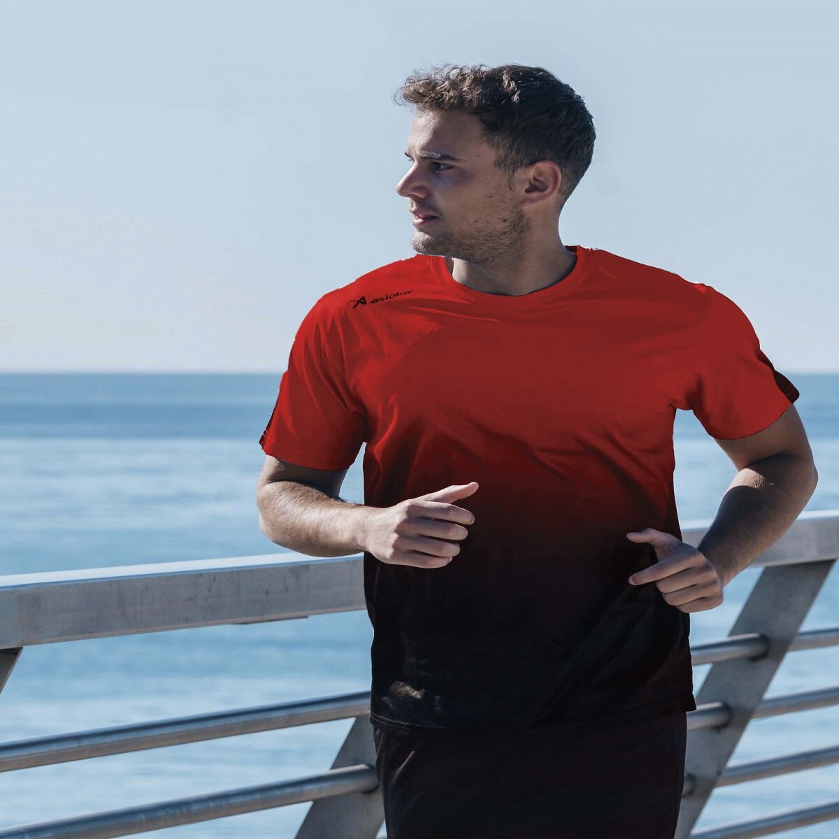 Imagen 3 de Camiseta de Running de hombre TENERIFE MESH Asioka - Rojo / Negro Rojo / Negro