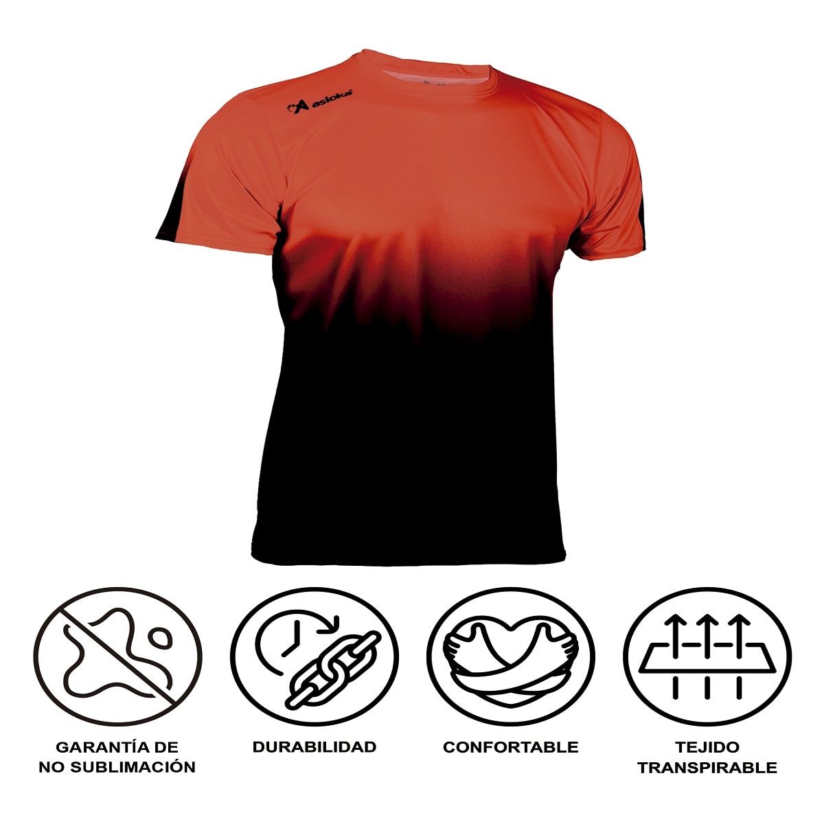 Imagen 6 de Camiseta de Running de hombre TENERIFE MESH Asioka - Rojo / Negro Rojo / Negro
