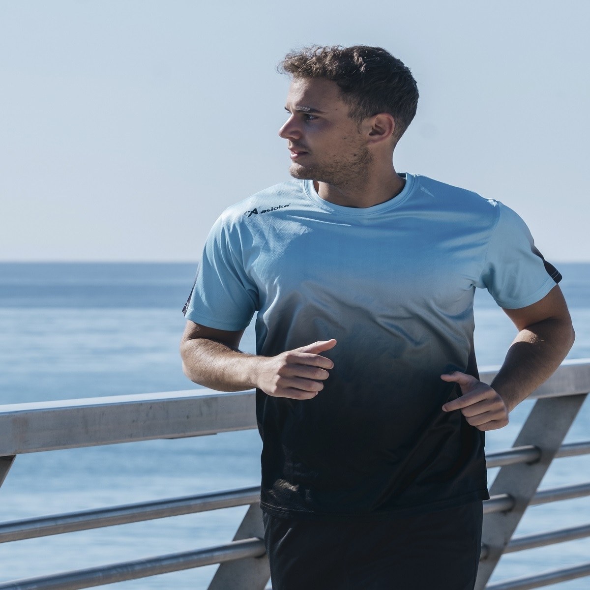 Camiseta de Running de hombre TENERIFE MESH Asioka - Azul / Negro Azul / Negro-3