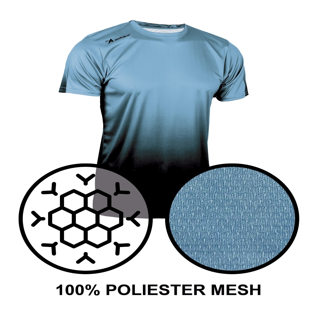 Camiseta de Running de hombre TENERIFE MESH Asioka - Azul / Negro Azul / Negro-5