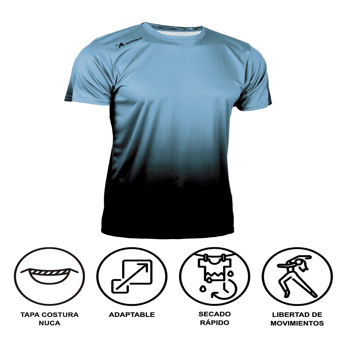 Camiseta de Running de hombre TENERIFE MESH Asioka - Azul / Negro Azul / Negro-6
