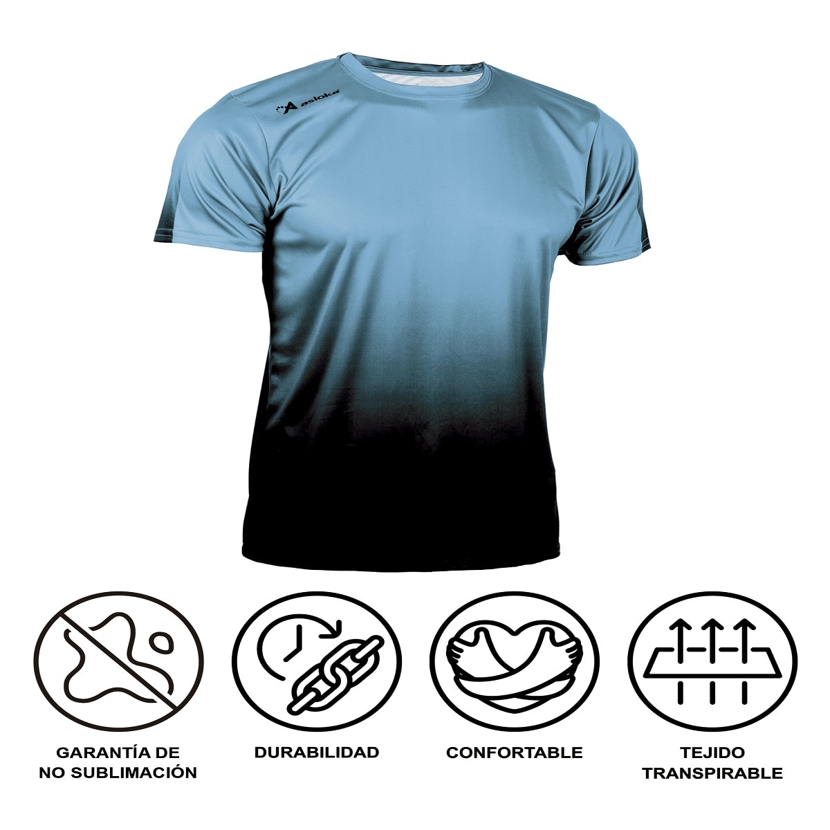 Camiseta de Running de hombre TENERIFE MESH Asioka - Azul / Negro Azul / Negro-7