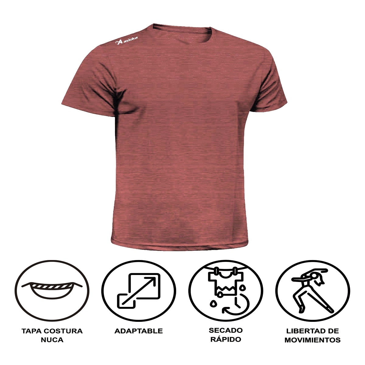 Imagen 4 de Camiseta de running de hombre RIO JASPE Asioka - Salmón Salmón