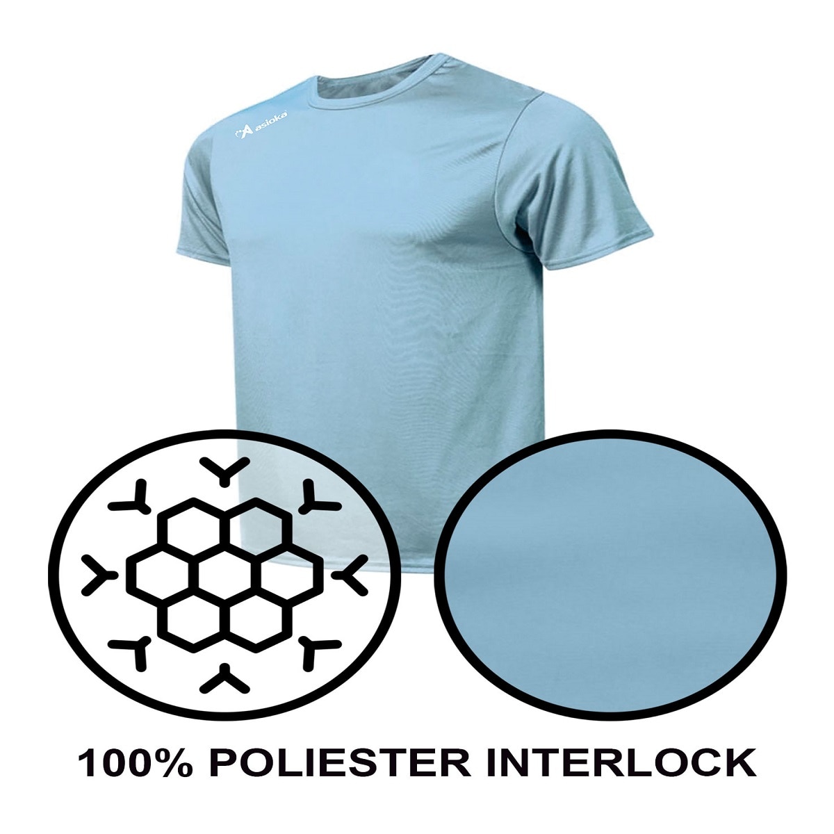 Camiseta de fútbol unisex PREMIUM Asioka - Azul celeste Azul celeste-6