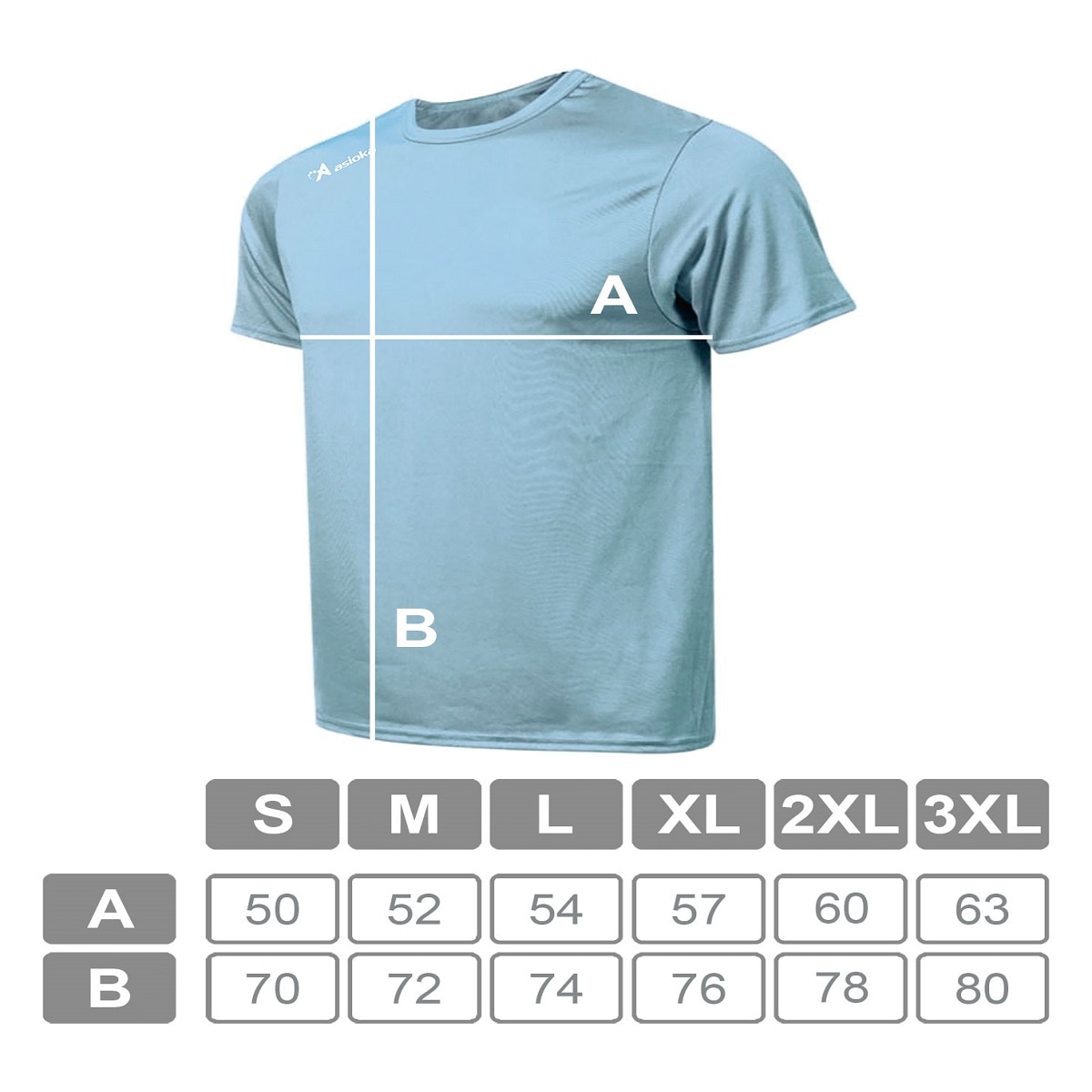 Camiseta de fútbol unisex PREMIUM Asioka - Azul celeste Azul celeste-8