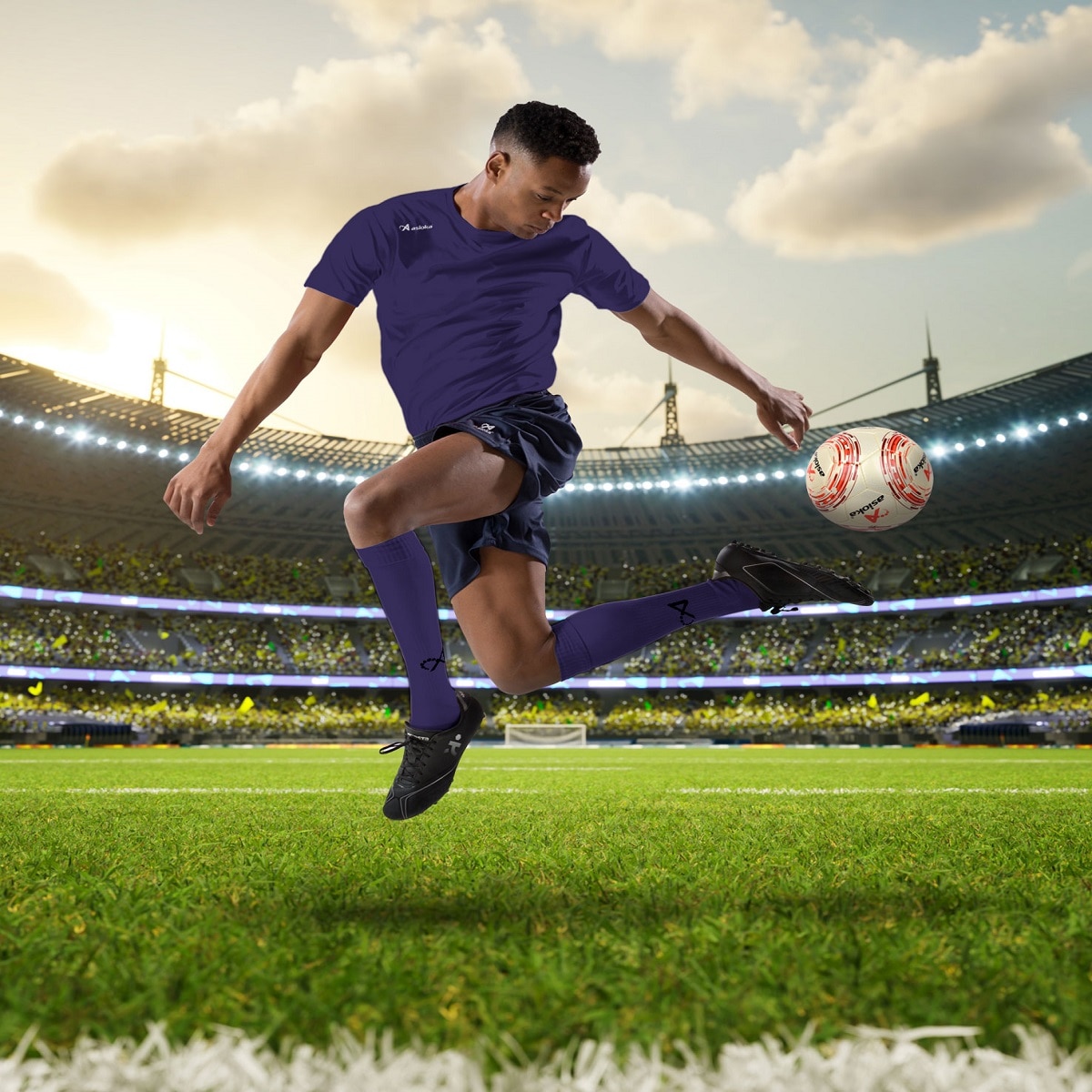 Imagen 5 de Camiseta de fútbol unisex PREMIUM Asioka - Morado Morado