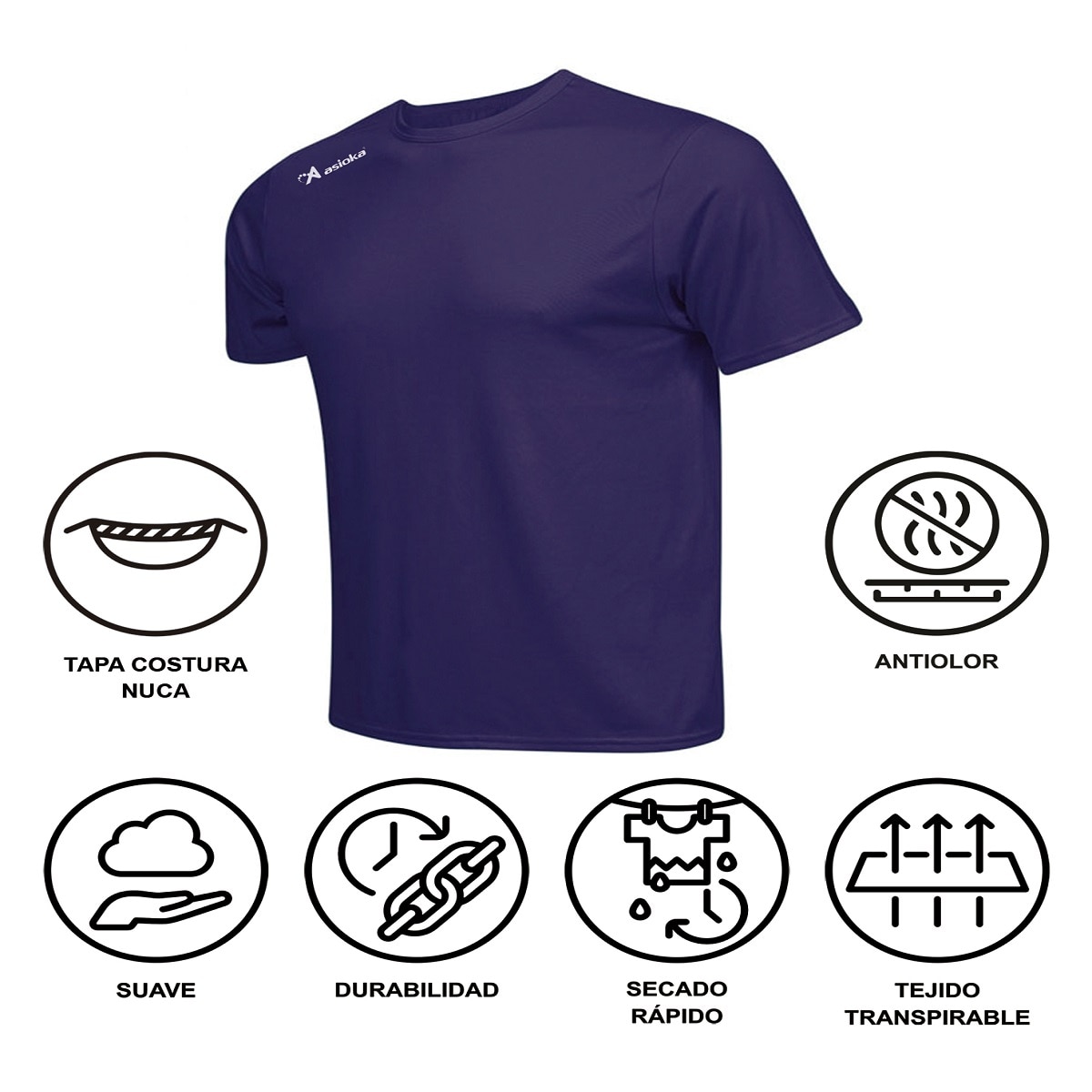 Imagen 7 de Camiseta de fútbol unisex PREMIUM Asioka - Morado Morado