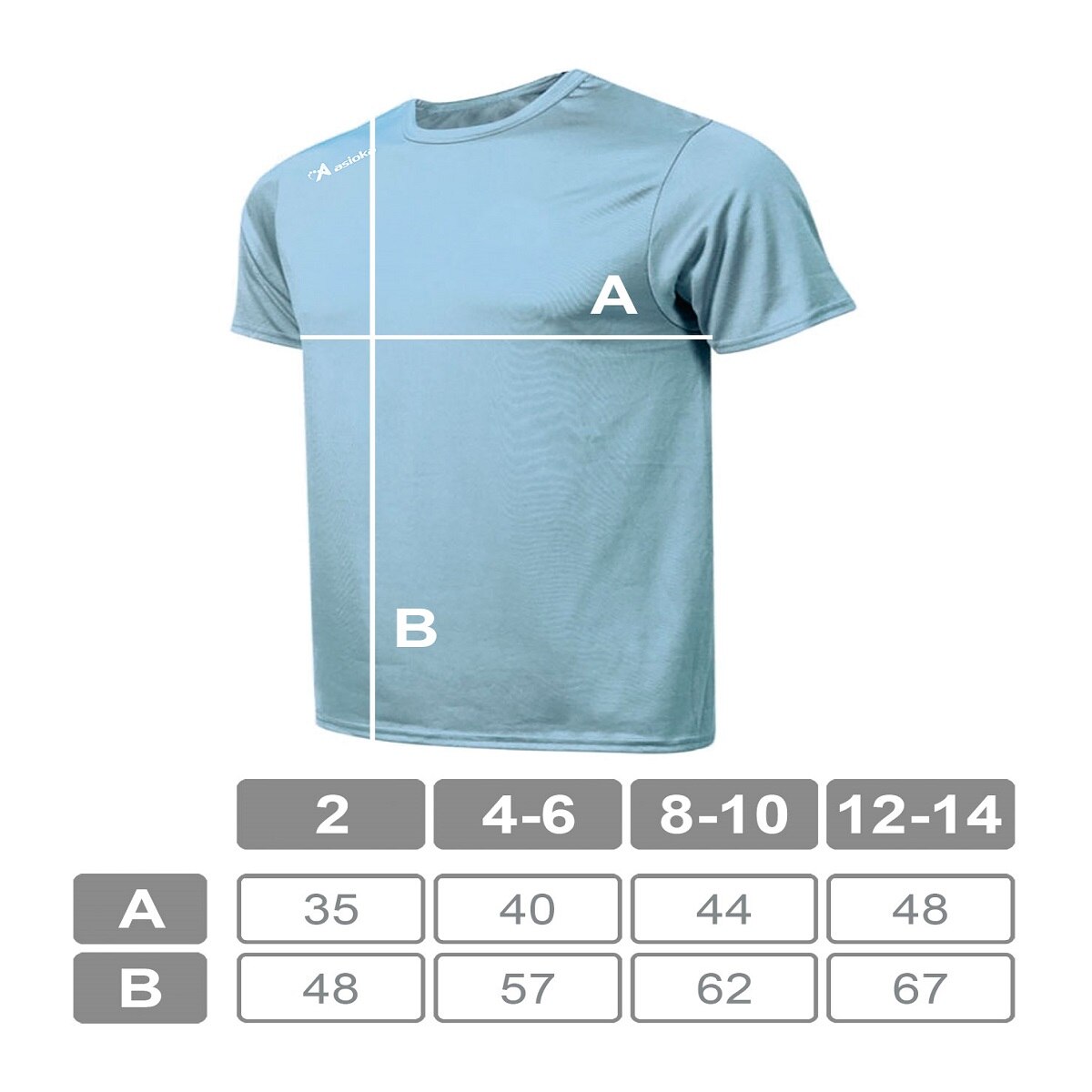Camiseta de fútbol de niños PREMIUM Asioka - Azul celeste Azul celeste-8