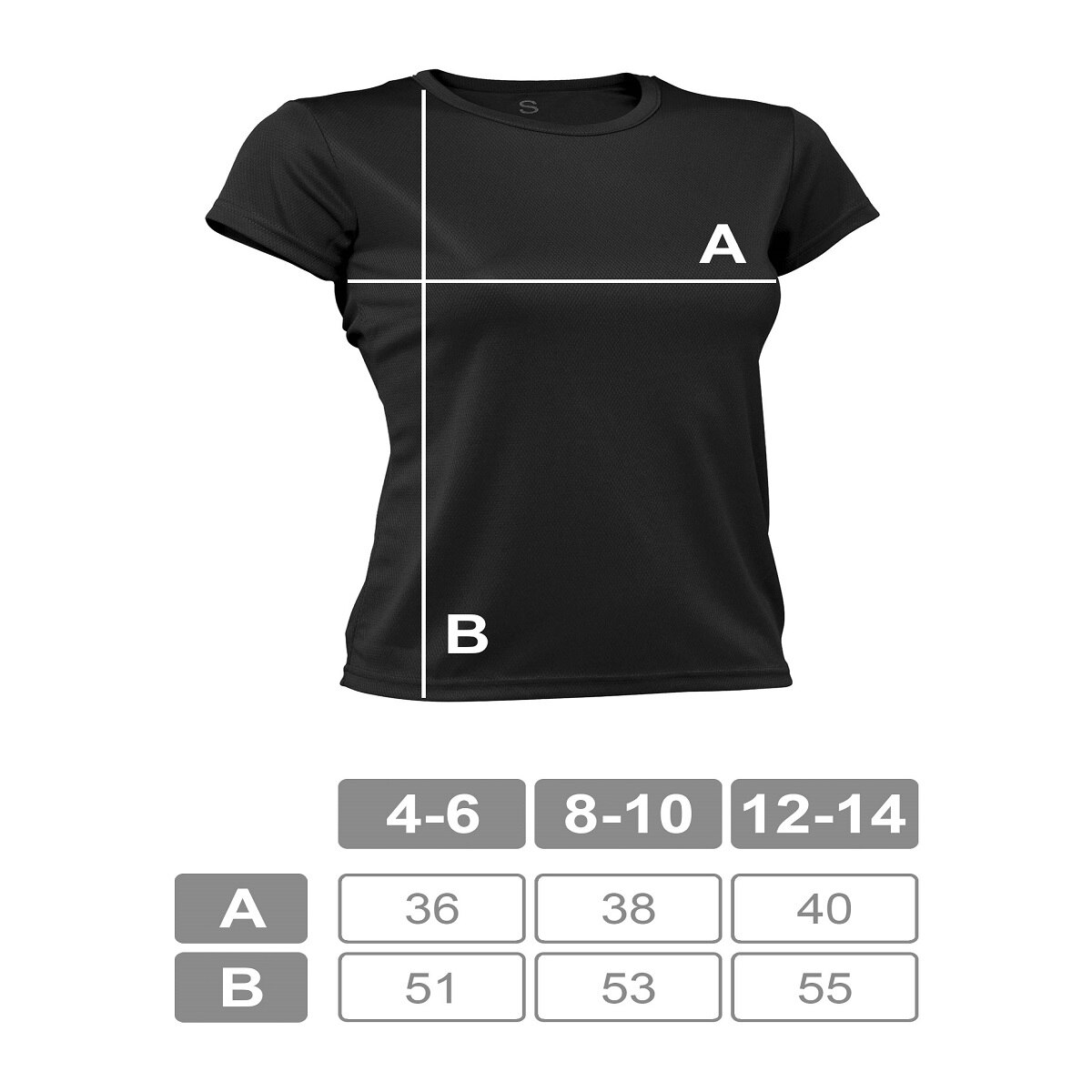 Camiseta deportiva de niña PO Asioka - Negro Negro-5