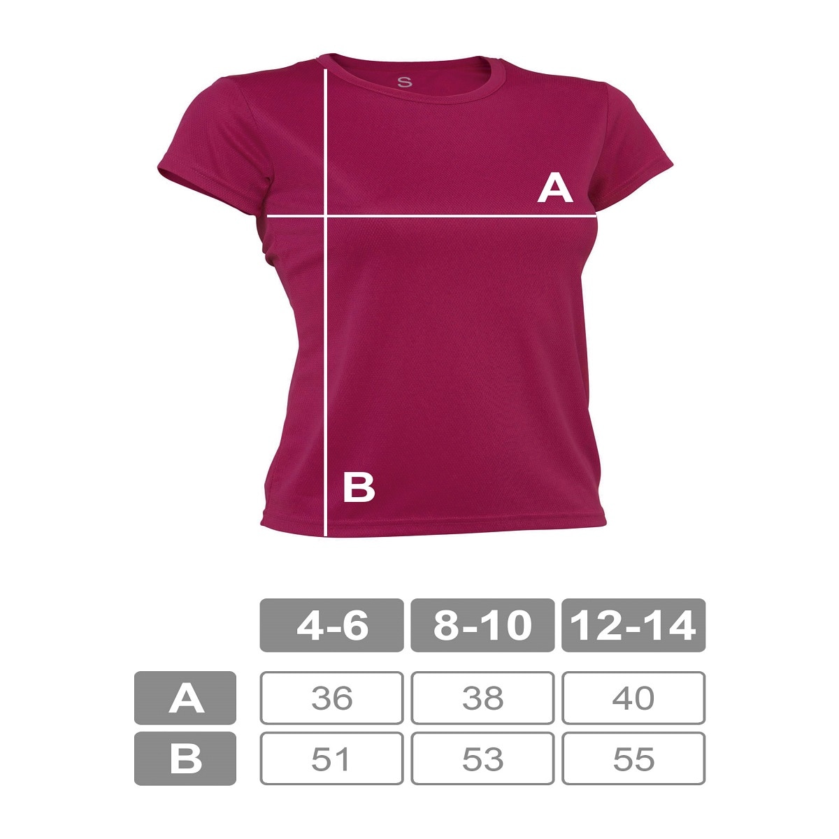 Camiseta deportiva de niña PO Asioka - Fucsia Fucsia-6