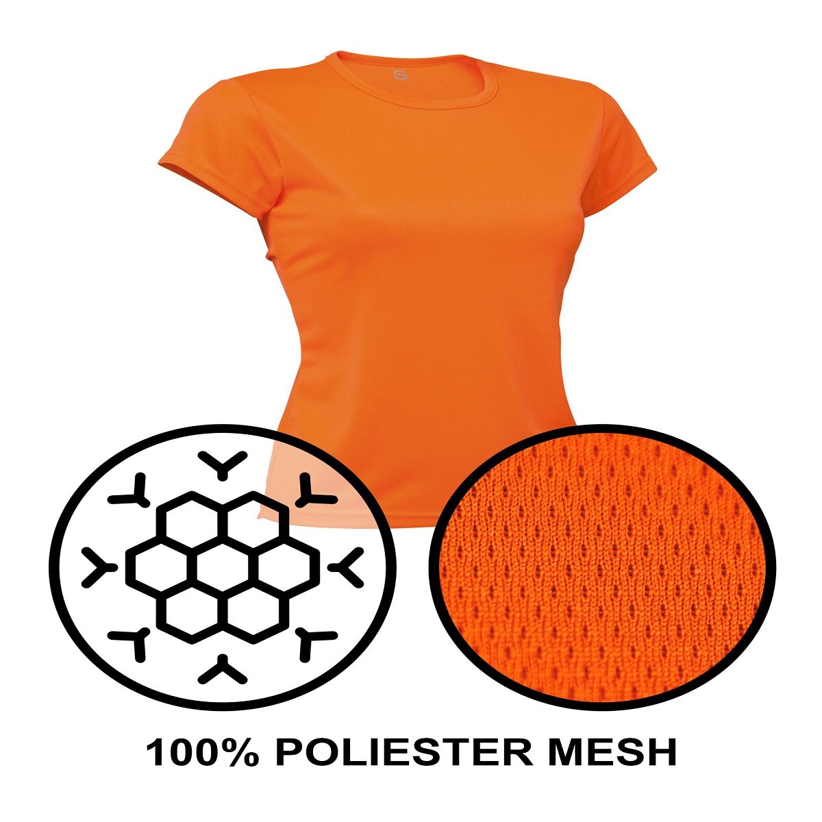 Camiseta deportiva de niña PO Asioka - Naranja Naranja-4