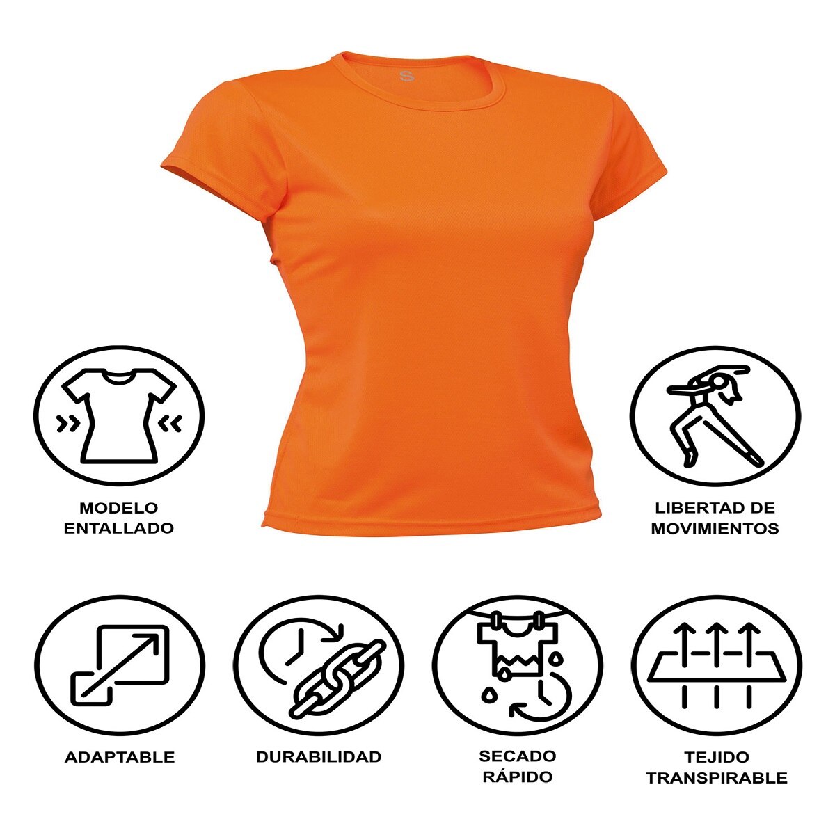 Camiseta deportiva de niña PO Asioka - Naranja Naranja-5