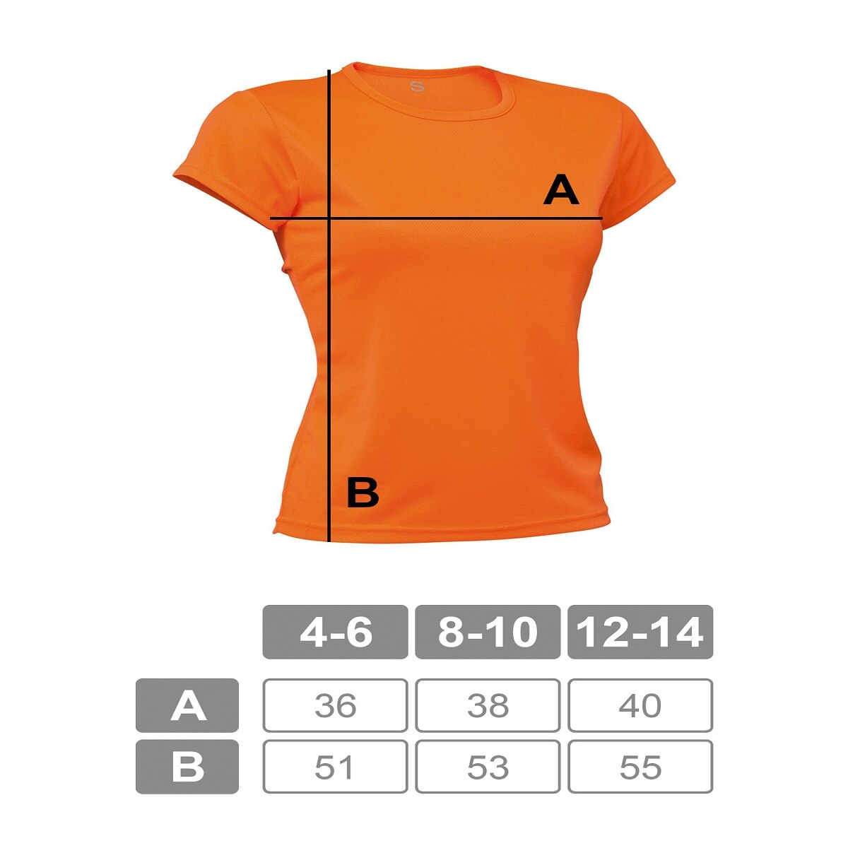 Camiseta deportiva de niña PO Asioka - Naranja Naranja-6