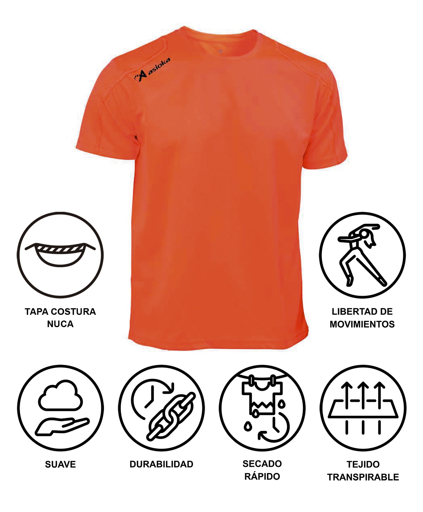 Camiseta deportiva de niño RIO Asioka - Naranja Naranja-6