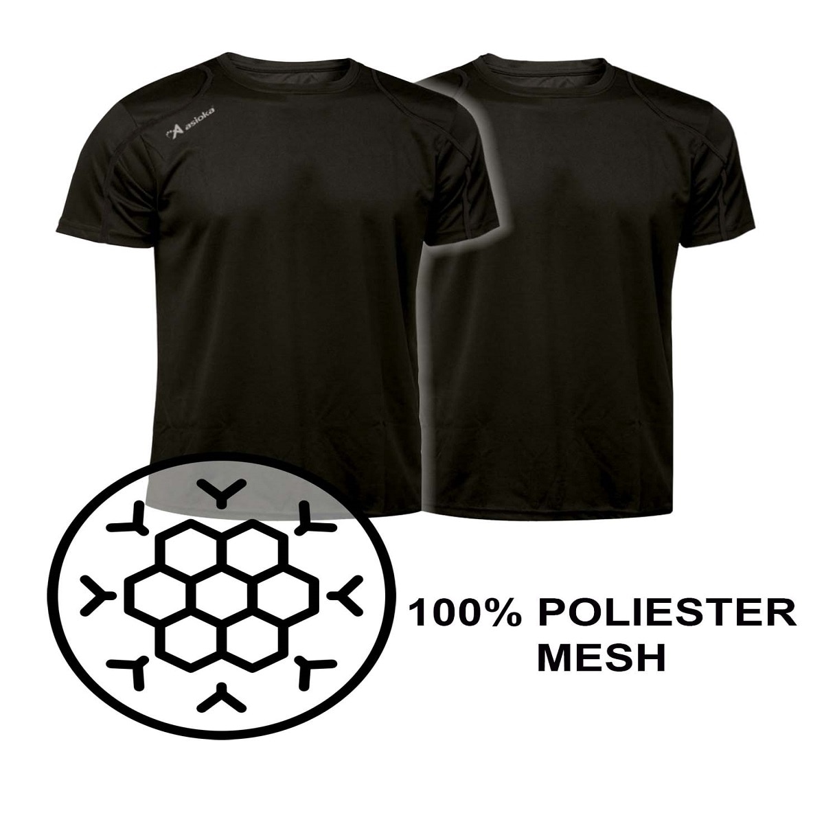 Imagen 5 de Pack 2 camisetas deportivas de hombre RIO Asioka - Negro Negro