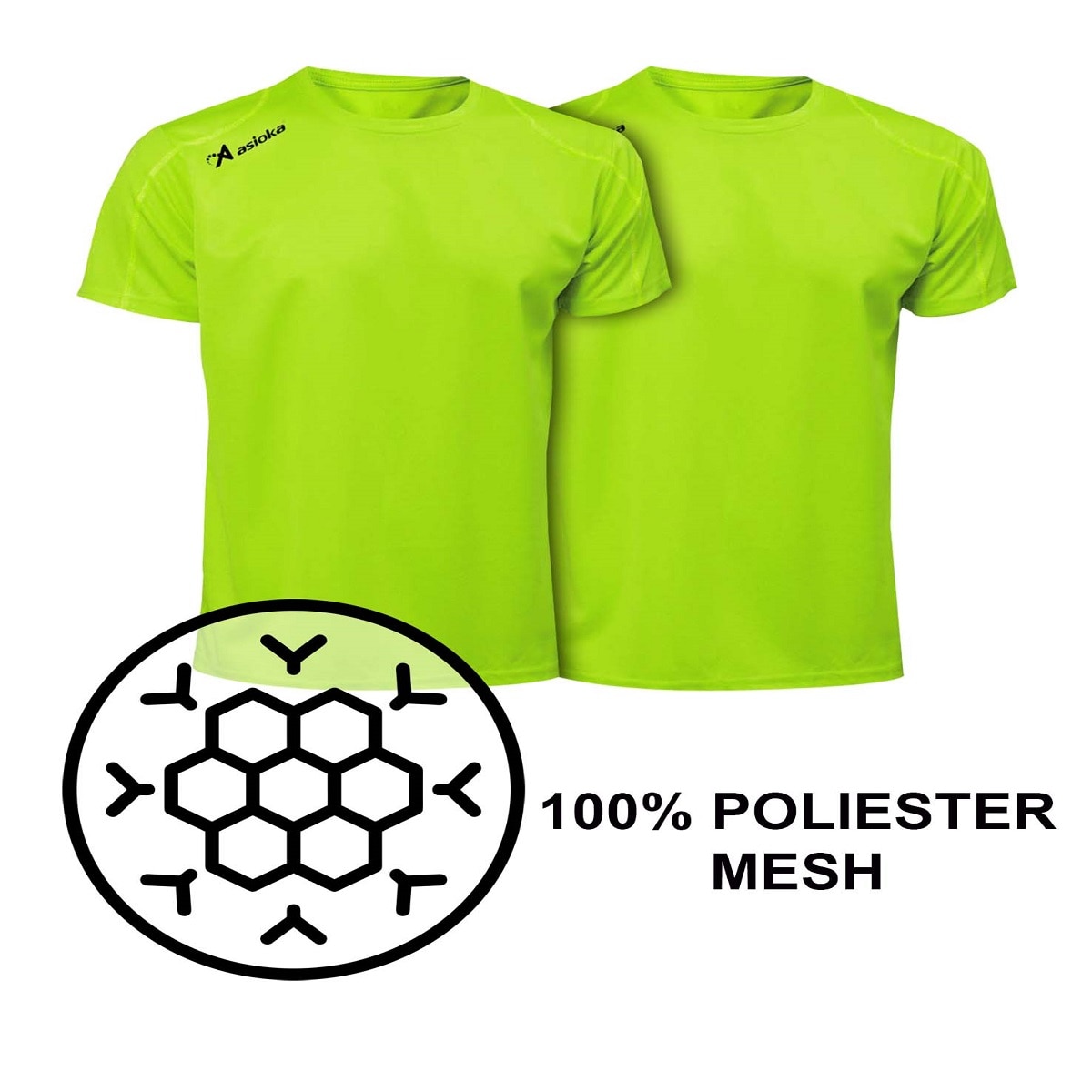 Imagen 5 de Pack 2 camisetas deportivas de hombre RIO Asioka - Verde flúor Verde flúor