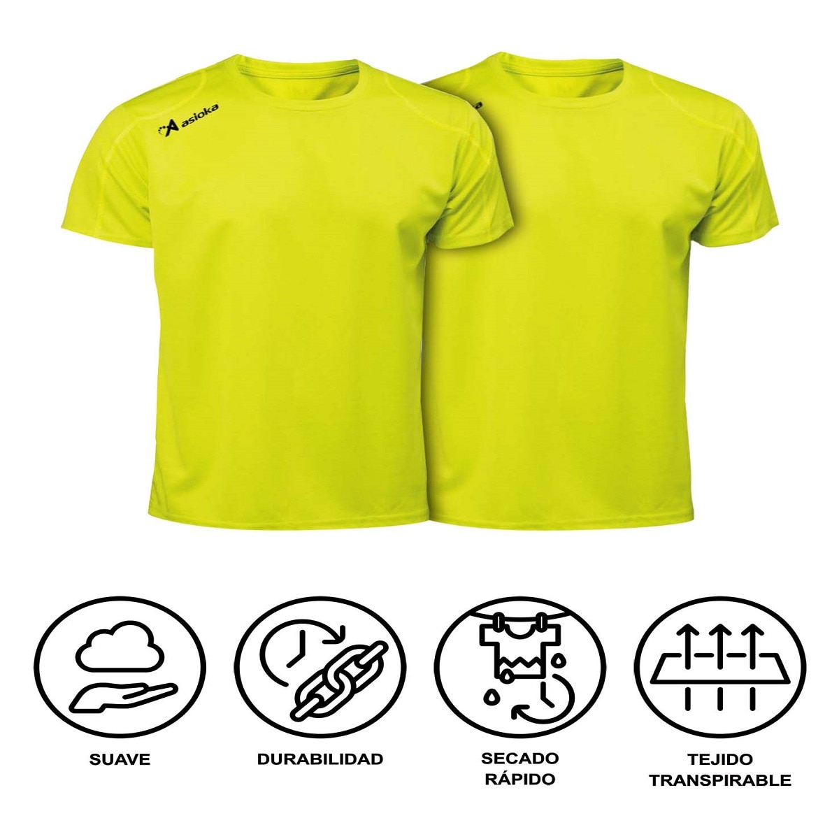 Imagen 6 de Pack 2 camisetas deportivas de hombre RIO Asioka - Amarillo Flúor Amarillo Flúor