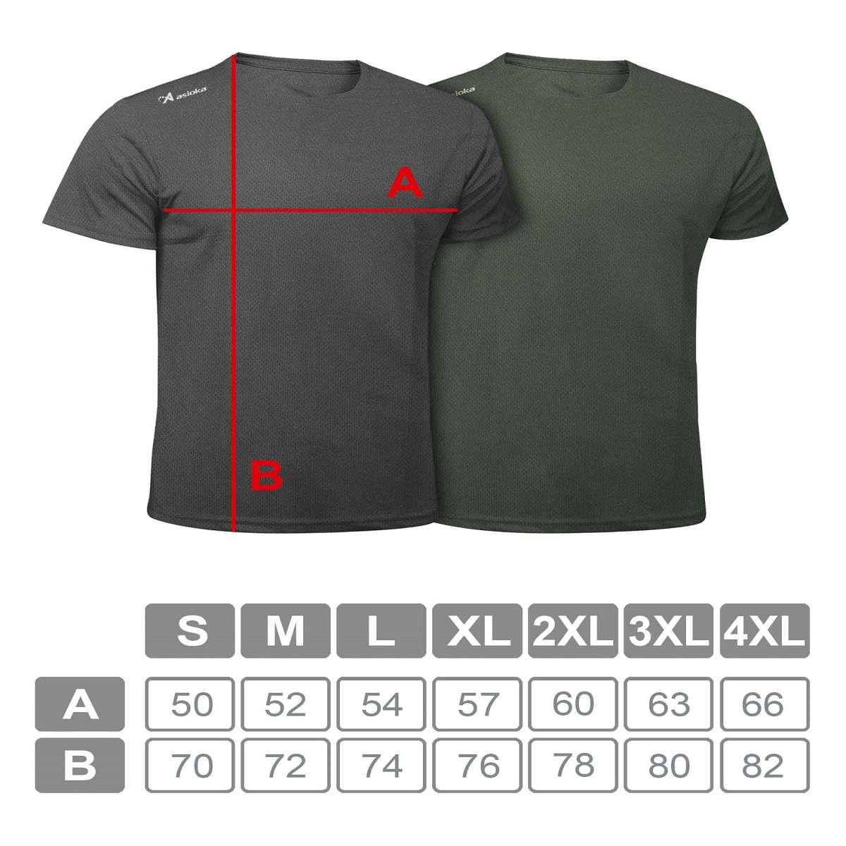 Pack 2 camisetas de running de hombre RIO JASPE Asioka - Gris / Verde Gris / Verde-8
