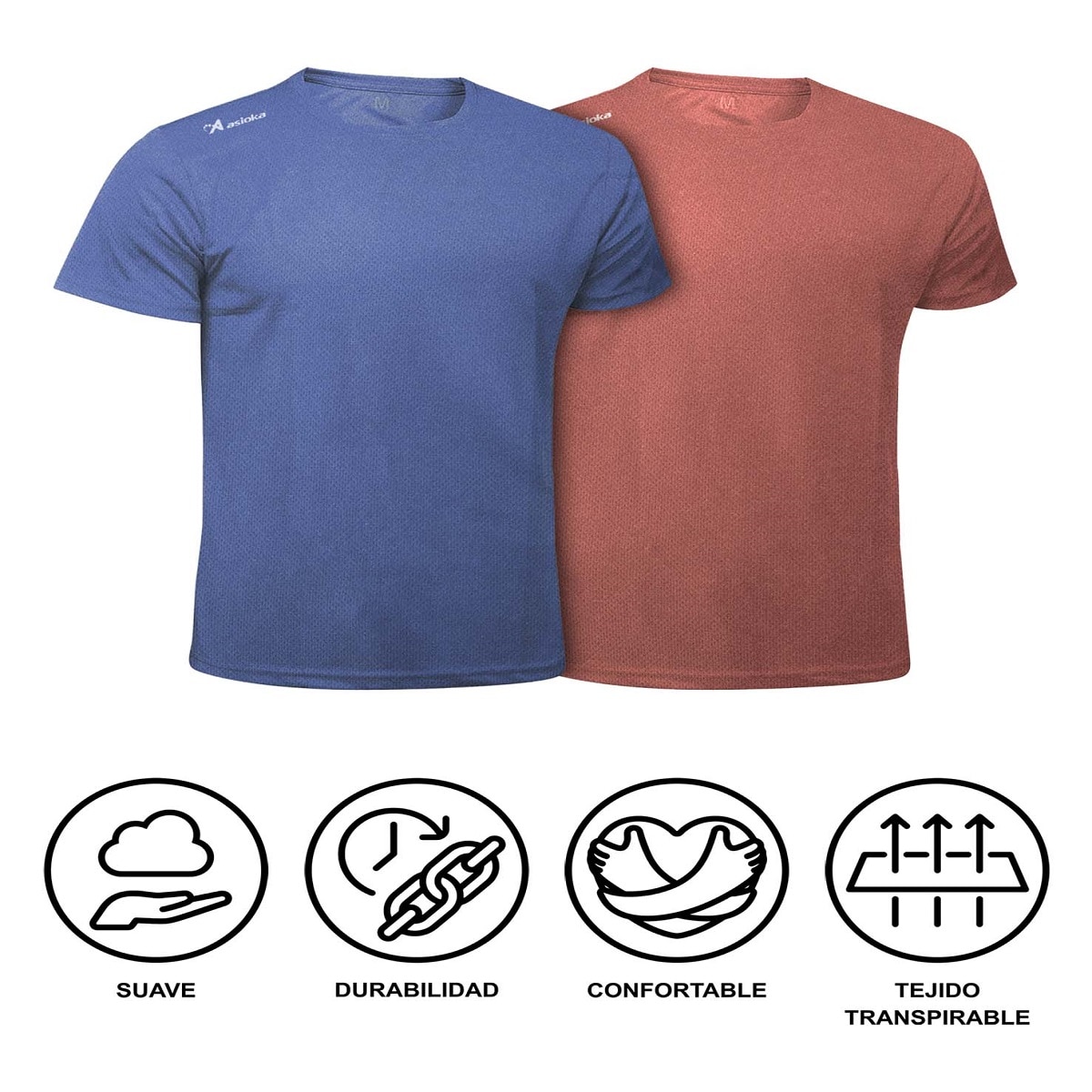Pack 2 camisetas de running de hombre RIO JASPE Asioka - Azul Azul-7