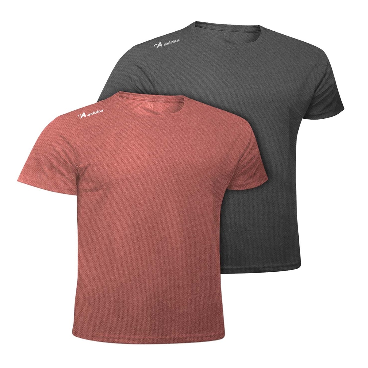 Pack 2 camisetas de running de hombre RIO JASPE Asioka - Rojo / Gris Rojo / Gris-1