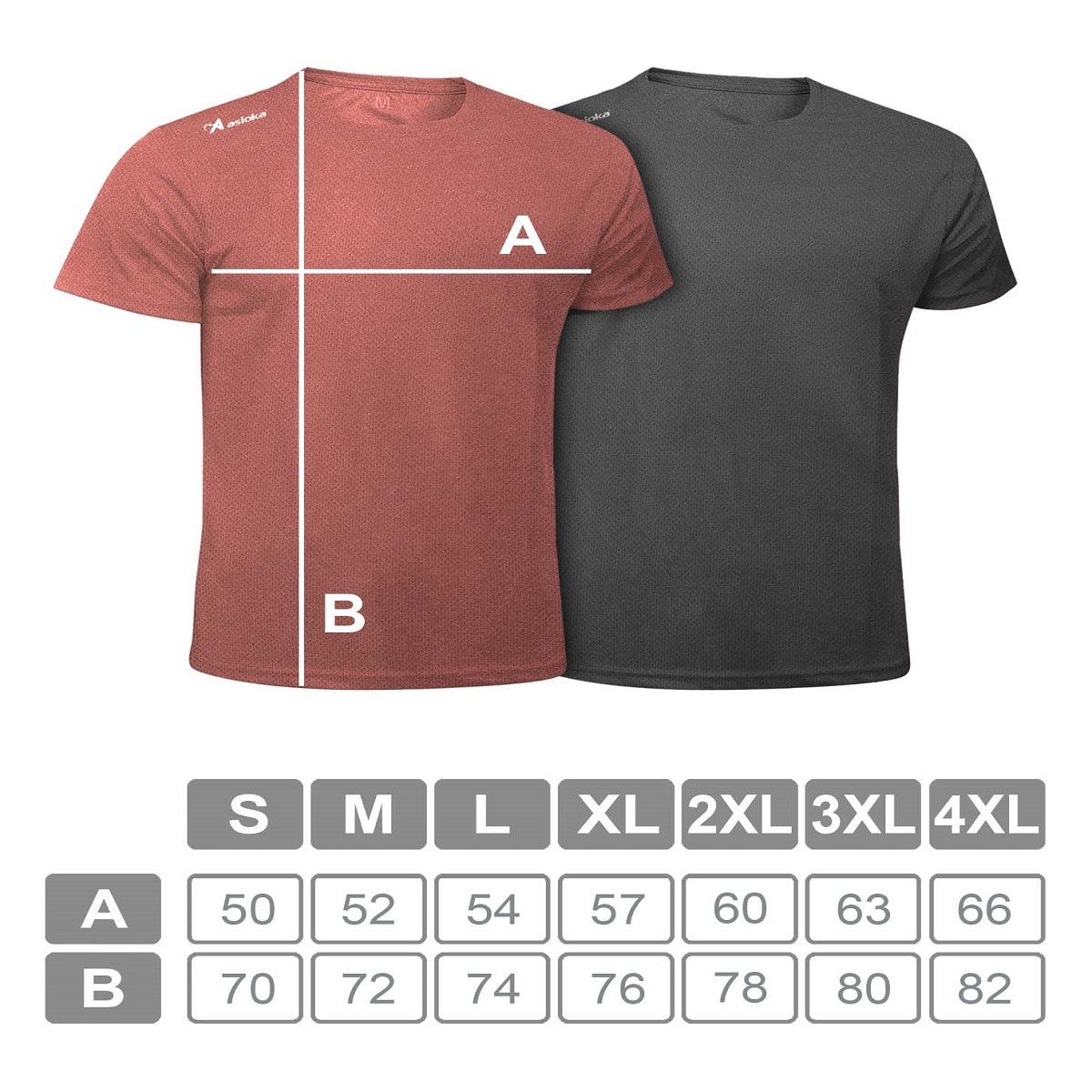 Pack 2 camisetas de running de hombre RIO JASPE Asioka - Rojo / Gris Rojo / Gris-8