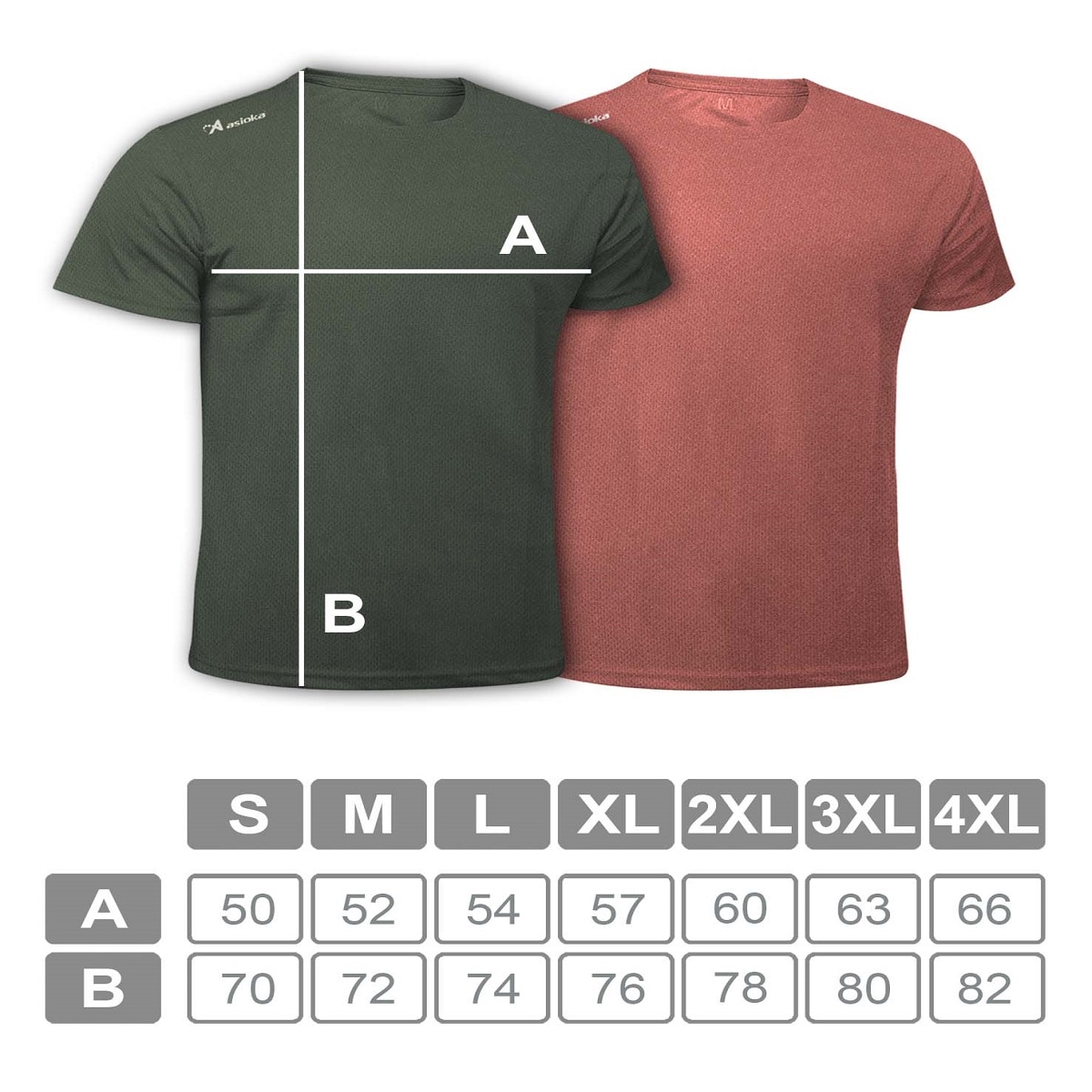 Pack 2 camisetas de running de hombre RIO JASPE Asioka - Rojo / Verde Rojo / Verde-8