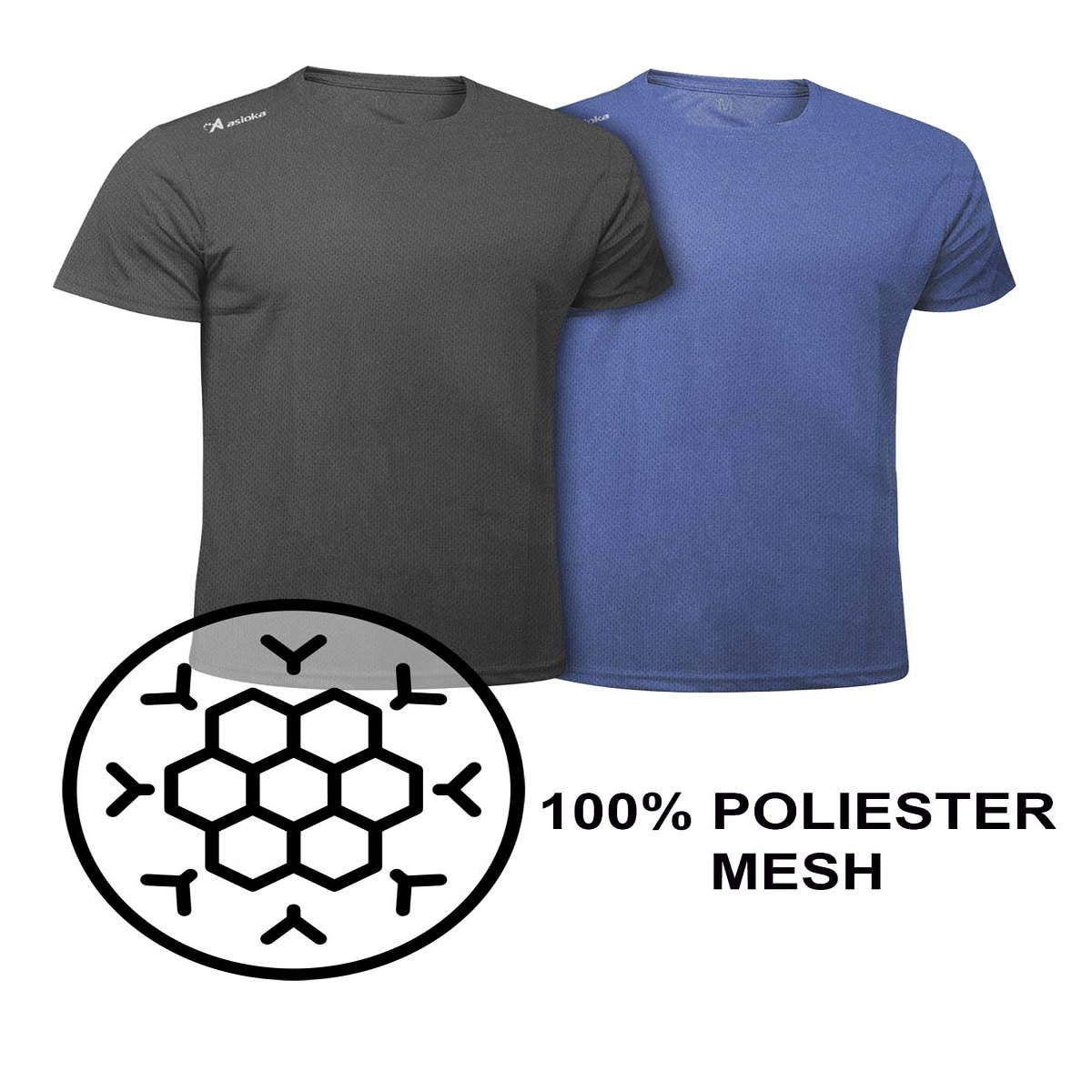 Pack 2 camisetas de running de hombre RIO JASPE Asioka - Gris / Azul Gris / Azul-6