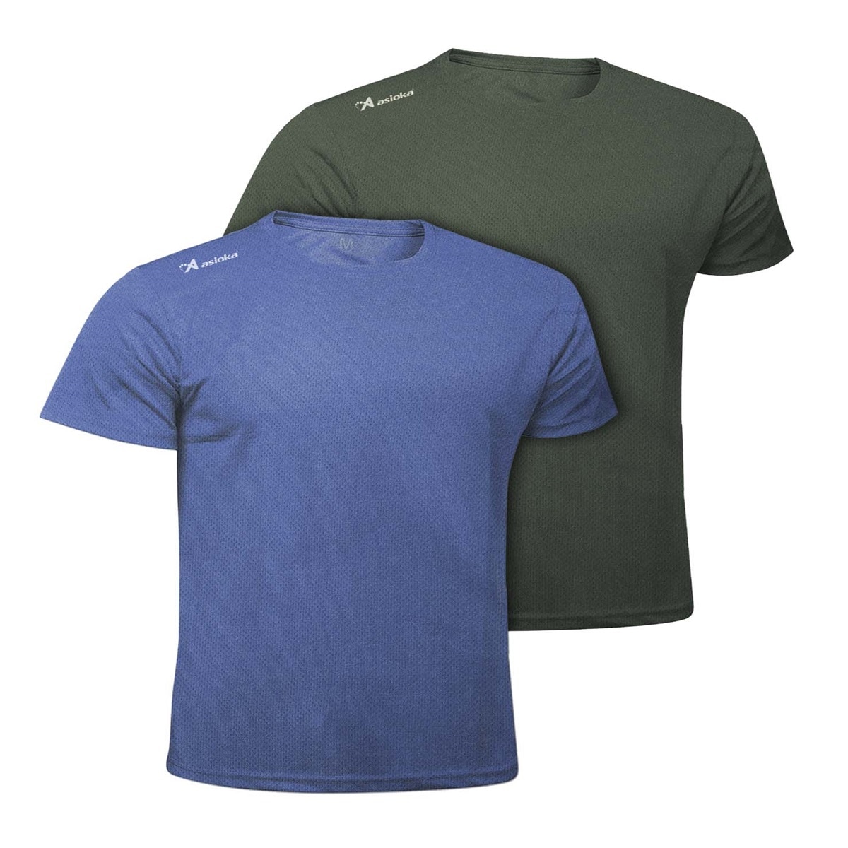 Asioka Pack 2 camisetas de running de hombre RIO JASPE Azul / Verde