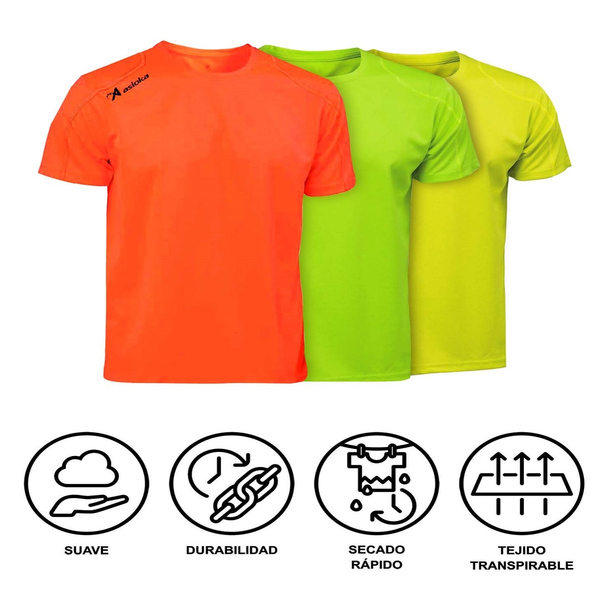 Imagen 6 de Pack 3 camisetas deportivas de hombre RIO Asioka - Naranja fuerte Naranja fuerte