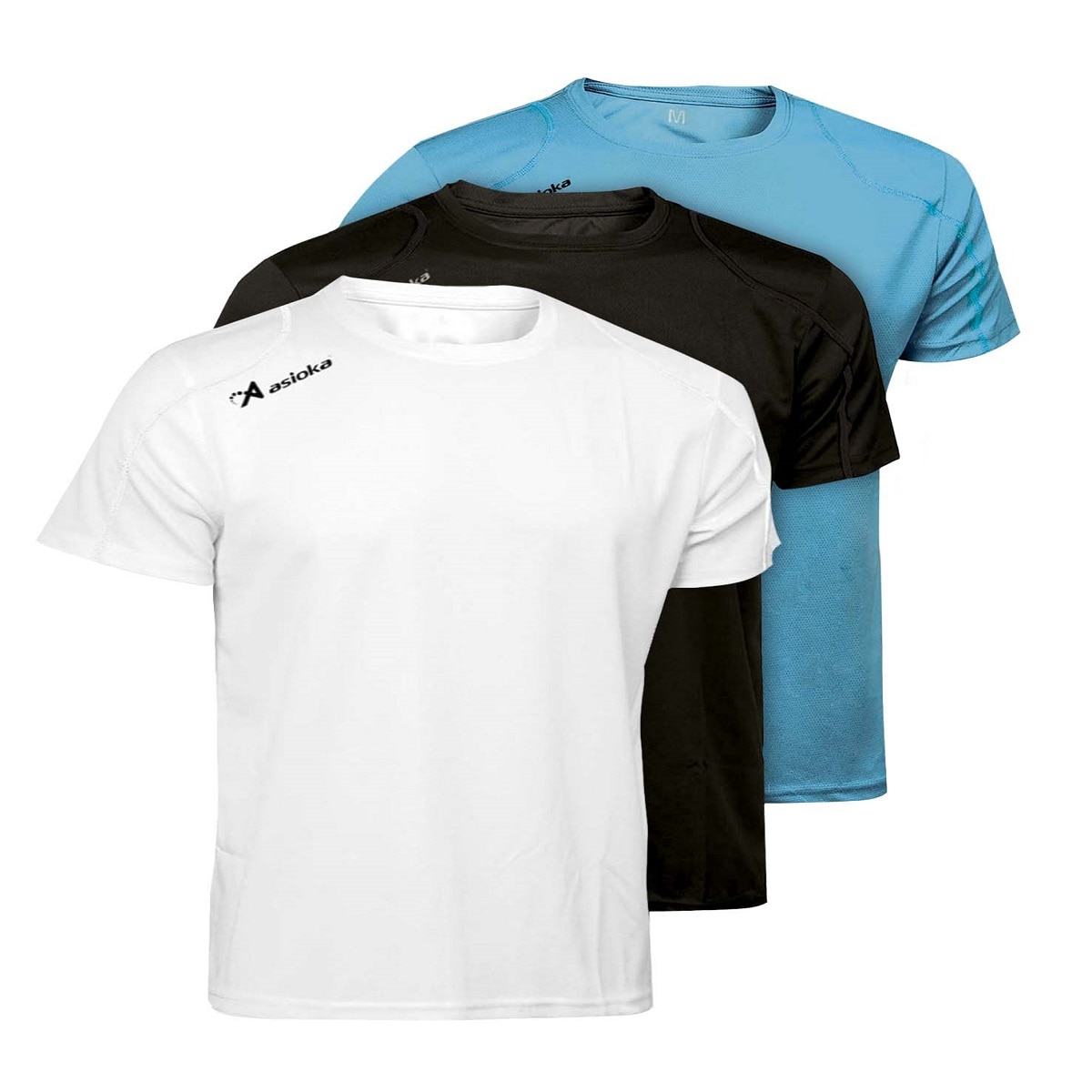 Imagen 0 de Pack 3 camisetas deportivas de hombre RIO Asioka Negro / Azul / Blanco