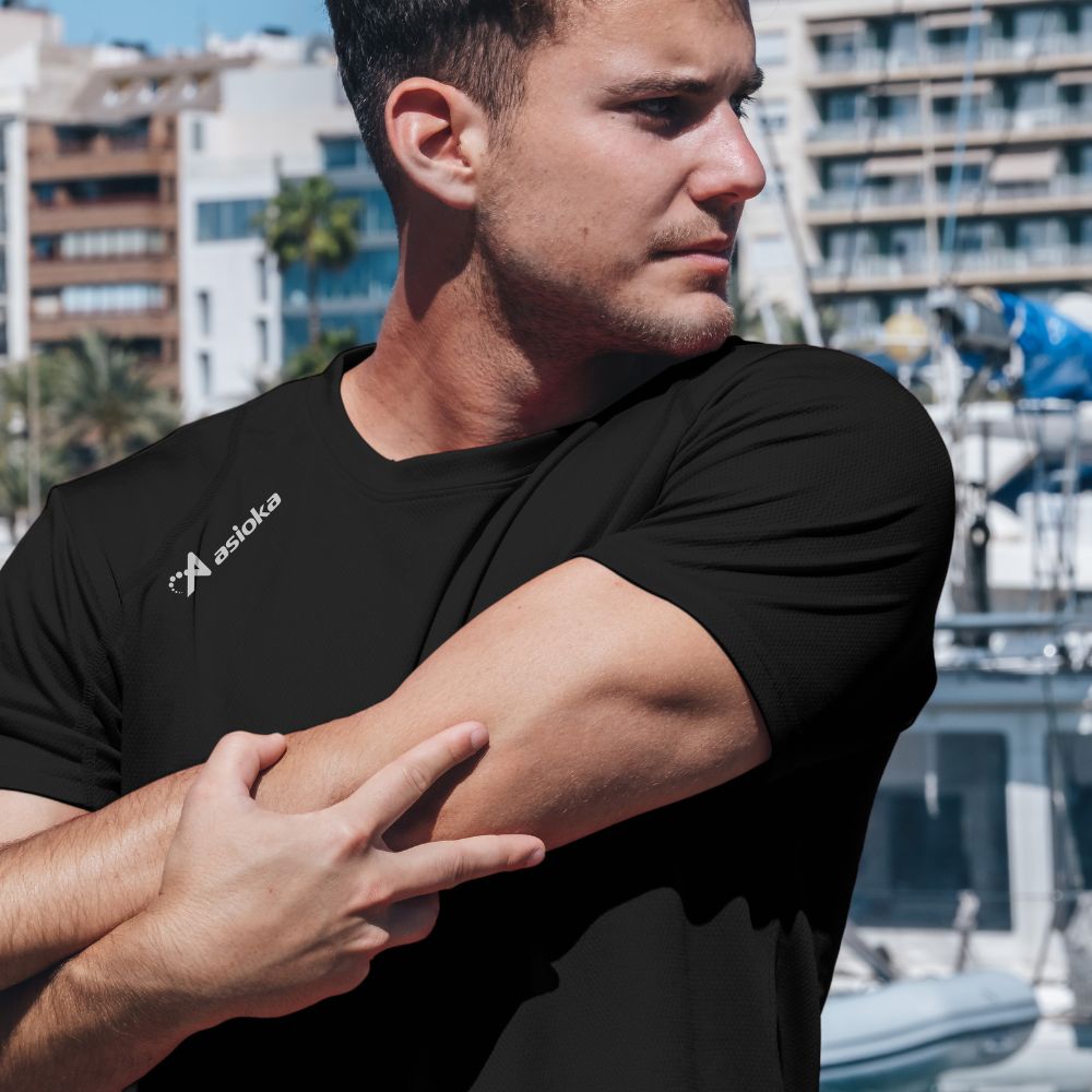 Pack 3 camisetas deportivas de hombre RIO Asioka - Negro / Azul / Blanco Negro / Azul / Blanco-3
